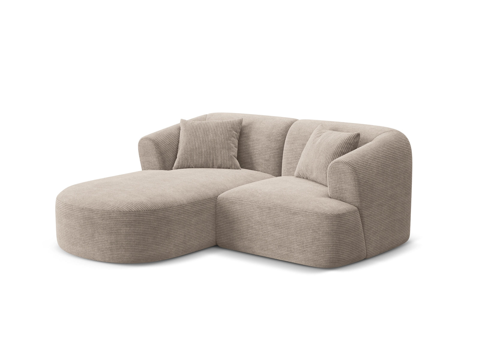 Modulares 3-Sitzer Ecksofa Campi in elegantem Cappuccino-Lincoln, ideal für stilvolle Wohnräume, erhältlich bei KAQTU Design AG.
