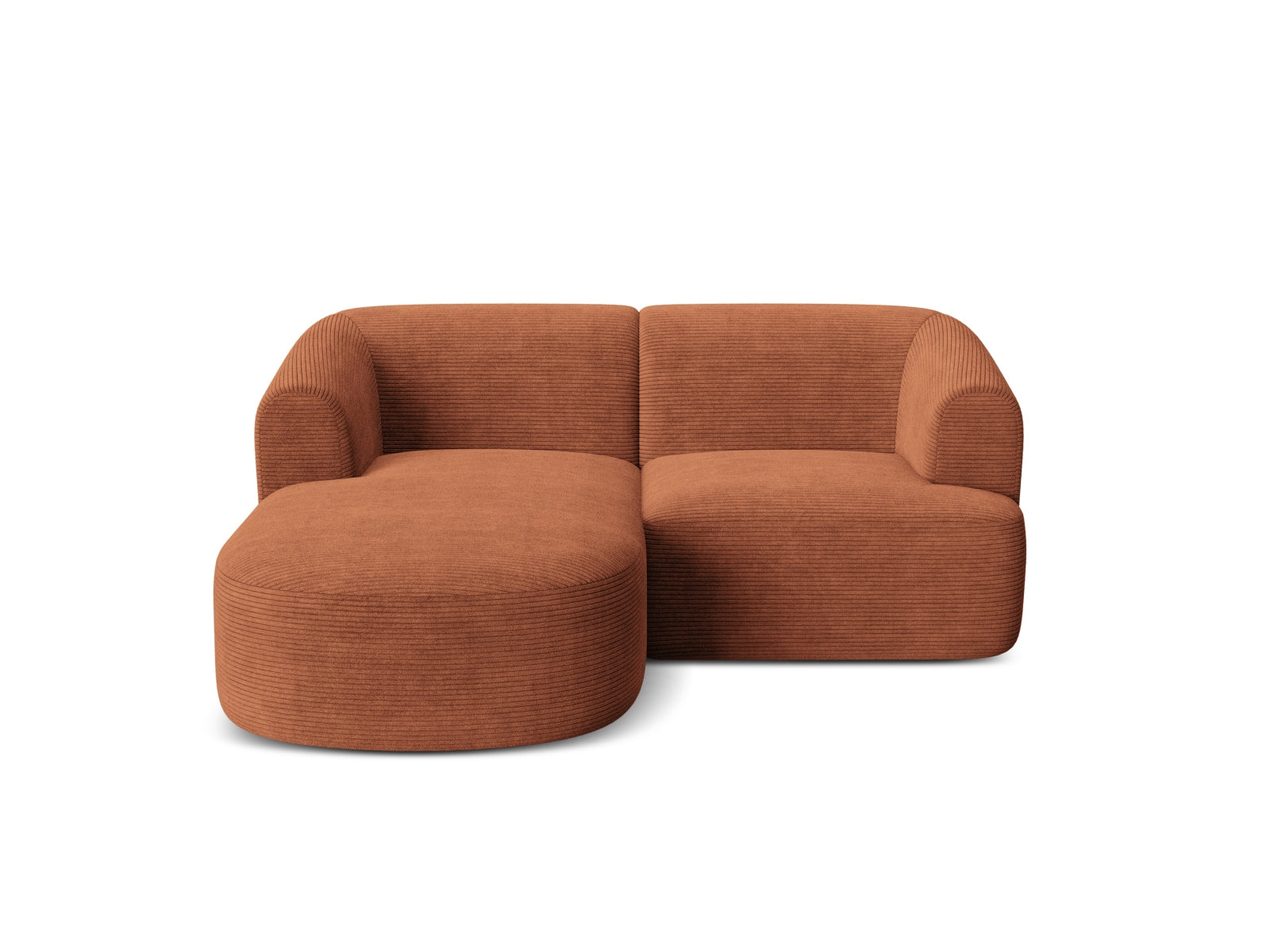 Modulares 3-Sitzer Ecksofa Campi in warmem Terracotta, ideal für stilvolle Wohnräume, erhältlich bei Cosmopolitan Design.