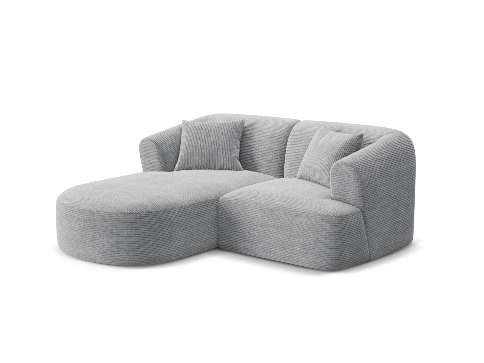 Modulares 3-Sitzer Ecksofa Campi in elegantem Silver-Lincoln, ideal für stilvolle Wohnräume, präsentiert von Cosmopolitan Design.