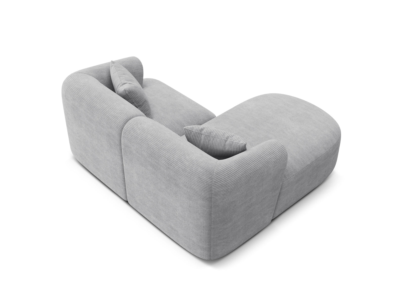 Modulares 3-Sitzer Ecksofa Campi in Silver-Lincoln, perfekt für moderne Wohnzimmer und gemütliche Abende mit Freunden.