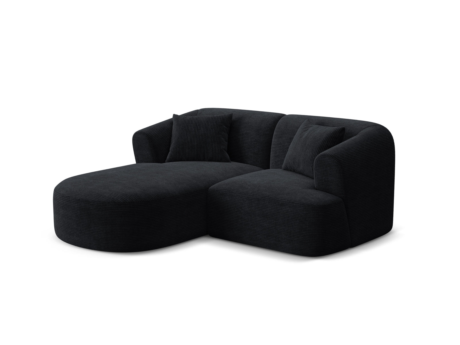Modulares 3-Sitzer Ecksofa Campi in elegantem Black-Lincoln, ideal für stilvolle Wohnräume, präsentiert von Cosmopolitan Design.