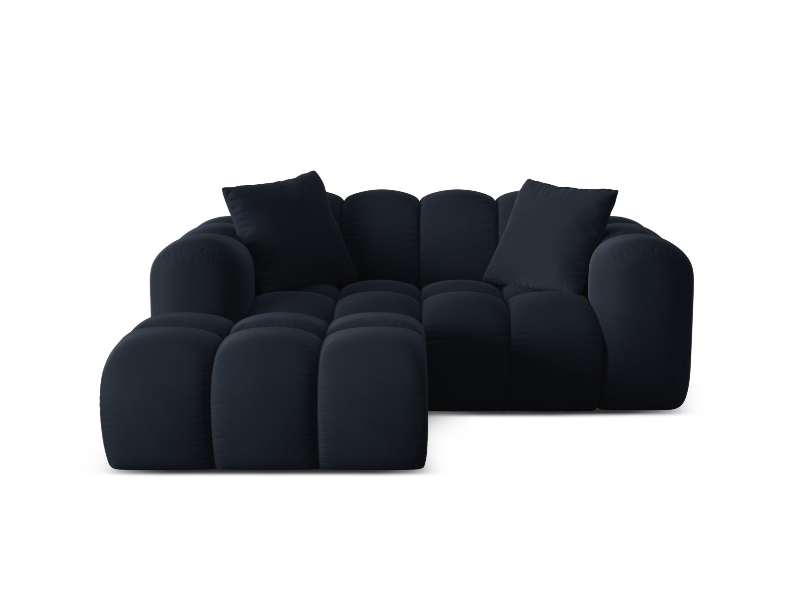 2-Sitzer Ecksofa links Treno in Dark Blue-Bluvel präsentiert im Onlineshop von KAQTU Design AG. Ecksofa links ist von Cosmopolitan Design