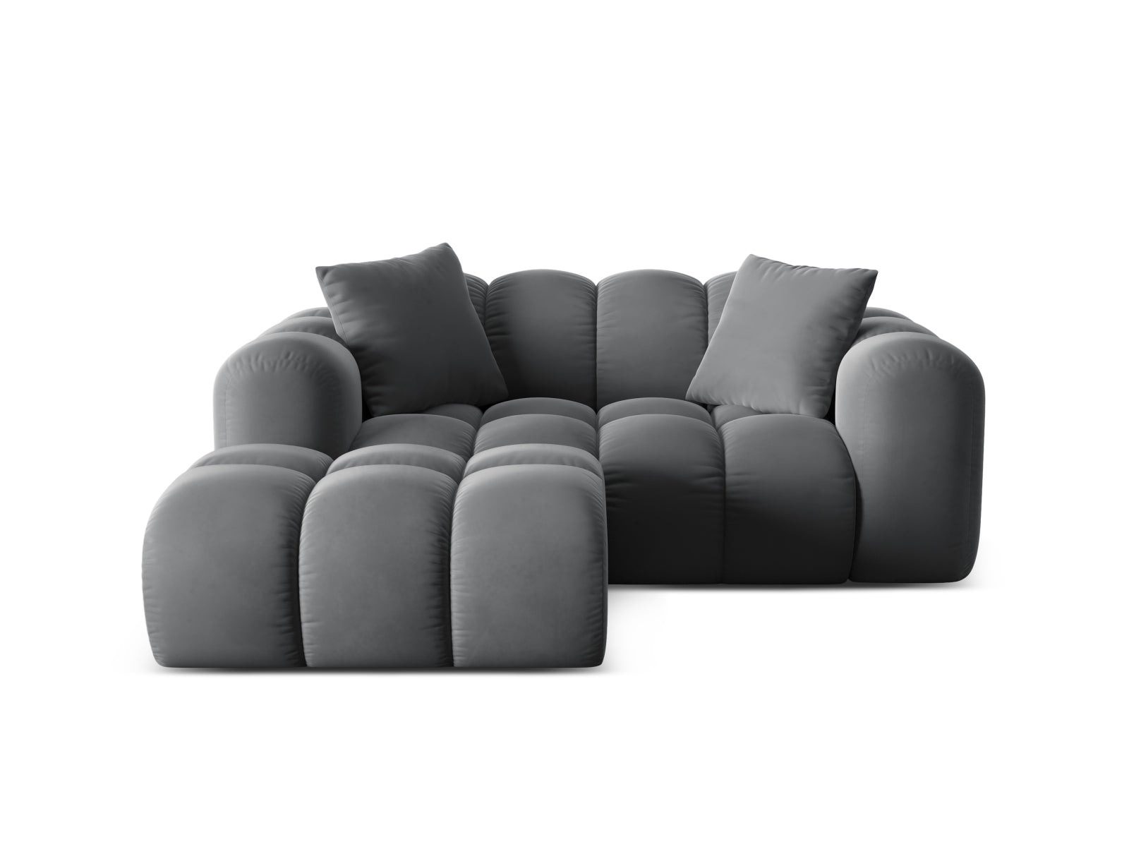 2-Sitzer Ecksofa links Treno in Grey-Bluvel präsentiert im Onlineshop von KAQTU Design AG. Ecksofa links ist von Cosmopolitan Design