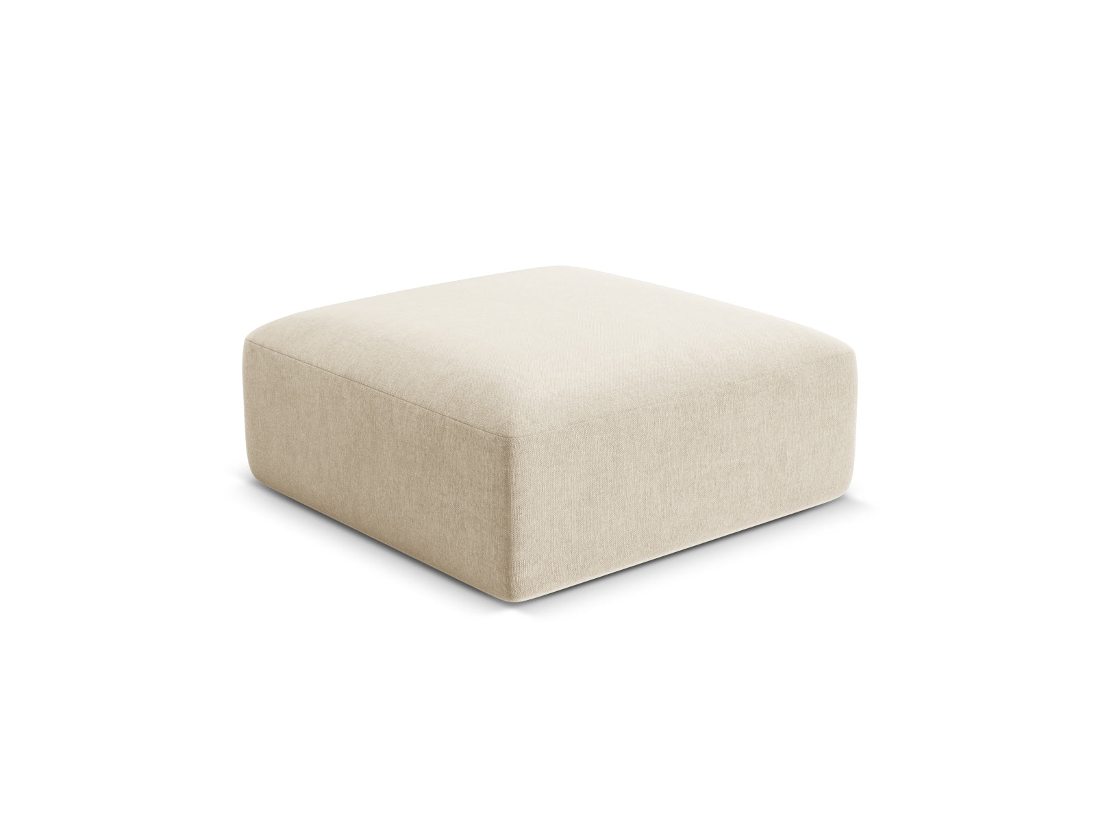 Eleganter 1-Sitzer Pouf Campi in sanftem Light Beige-Vogue, ideal für stilvolle Wohnräume und gemütliche Akzente.