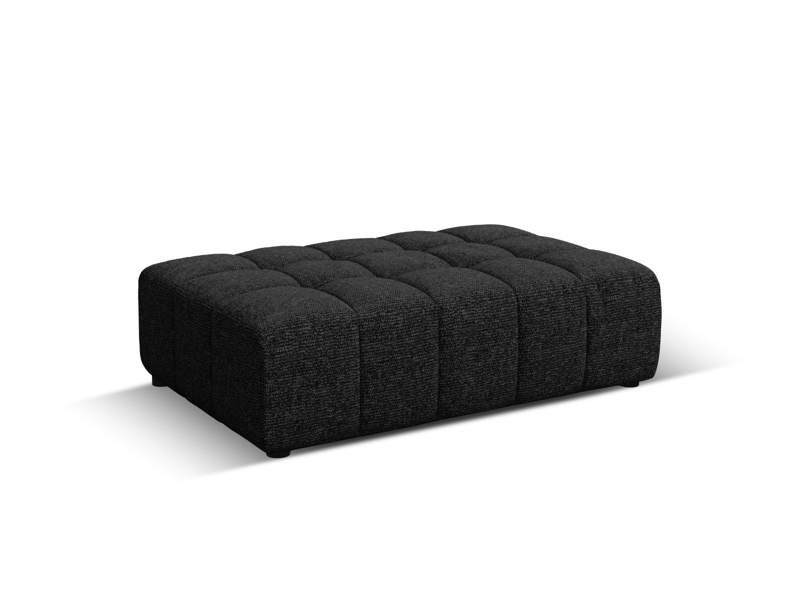 Stylischer Chicago Pouf mit 80 cm Durchmesser in edlem Schwarz, perfekt für kreative Raumgestaltungen und zusätzliche Sitzgelegenheiten.