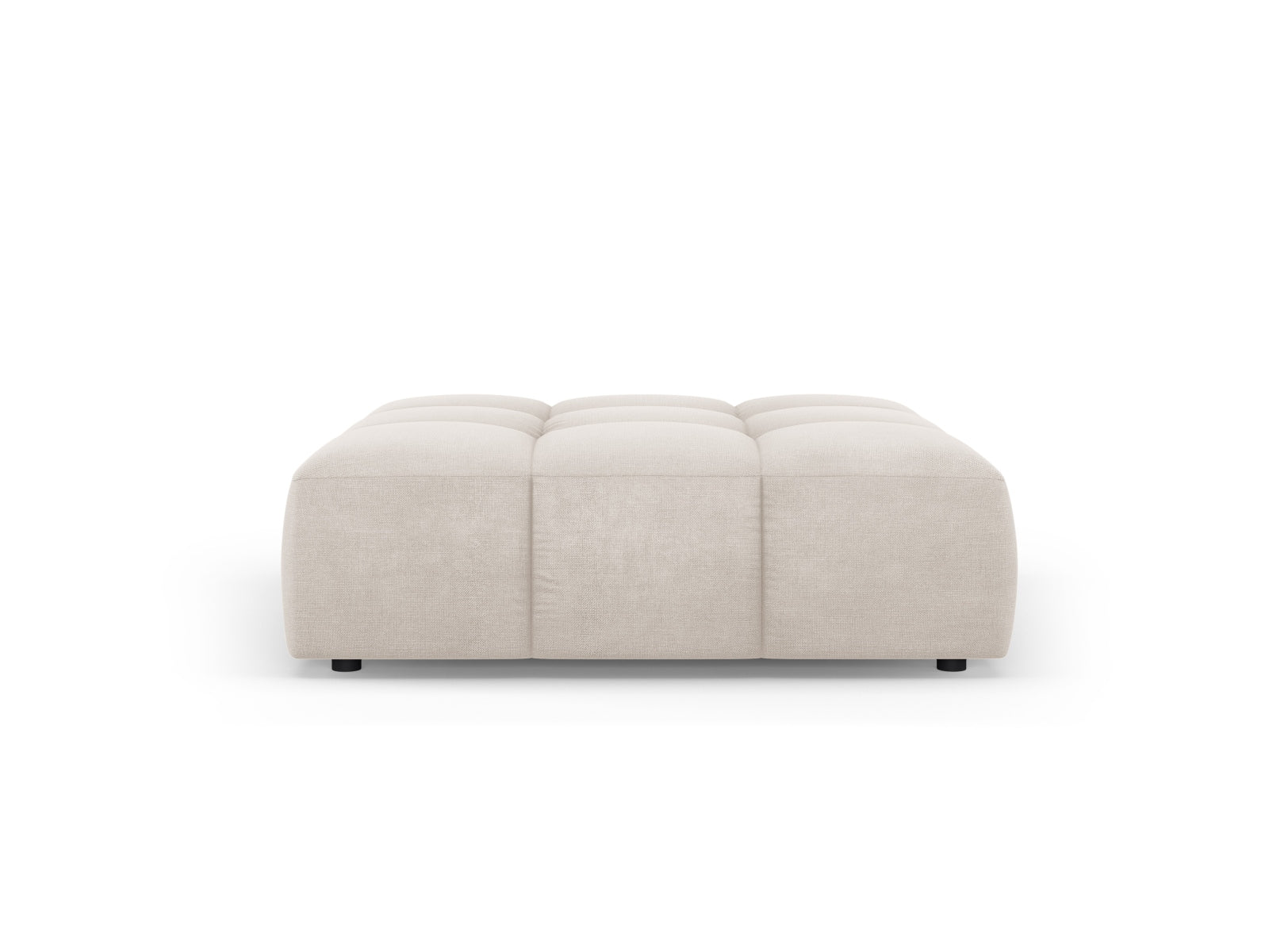 Beige 1-Sitzer Pouf Moritz von Cosmopolitan Design, stilvoll und modern, ideal für jedes Wohnzimmer oder als zusätzlicher Sitzplatz.
