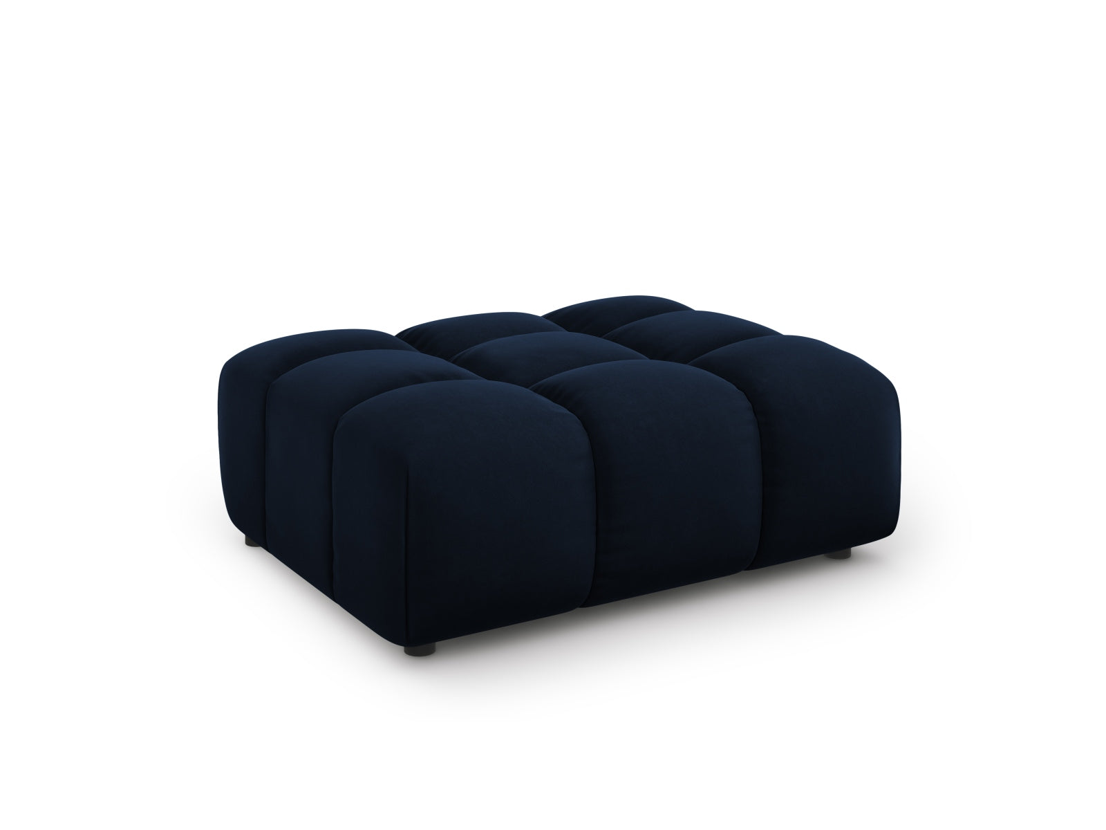 Eleganter Sky Velour Pouf in Royalblau, 80 cm Durchmesser, ideal als Sitzgelegenheit oder dekoratives Element für jedes Zuhause.