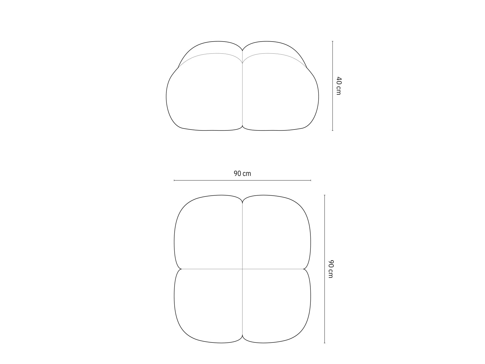 Eleganter Loretto Pouf in Beige, 90 cm Durchmesser, perfekt für stilvolle Interiors als zusätzliche Sitzgelegenheit oder entspannende Fußablage.