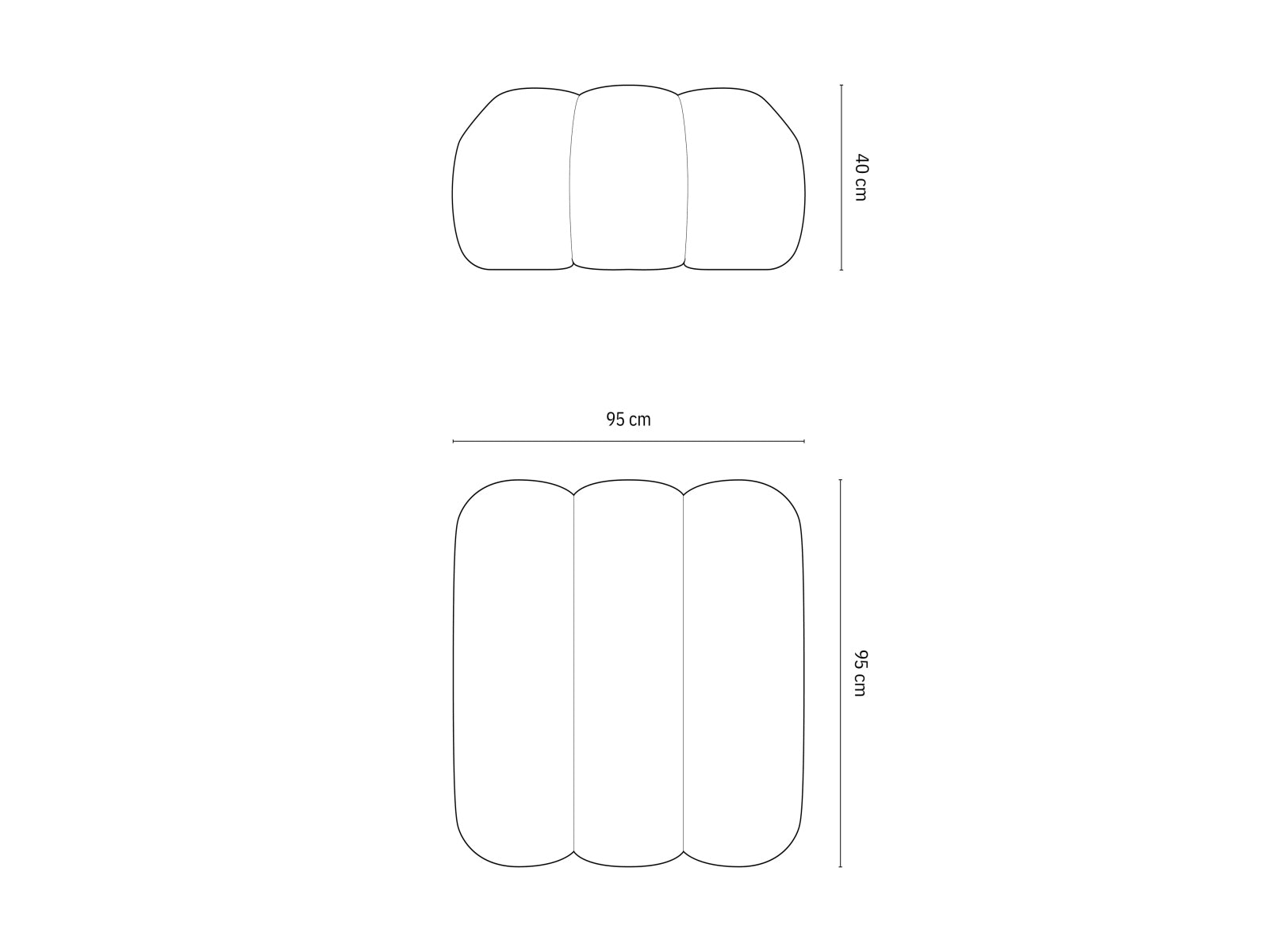 Erleben Sie den Koge Pouf 1 Sitz 95cm von Cosmopolitan Design – ein stilvolles, vielseitiges Möbelstück, das Komfort und Eleganz vereint.