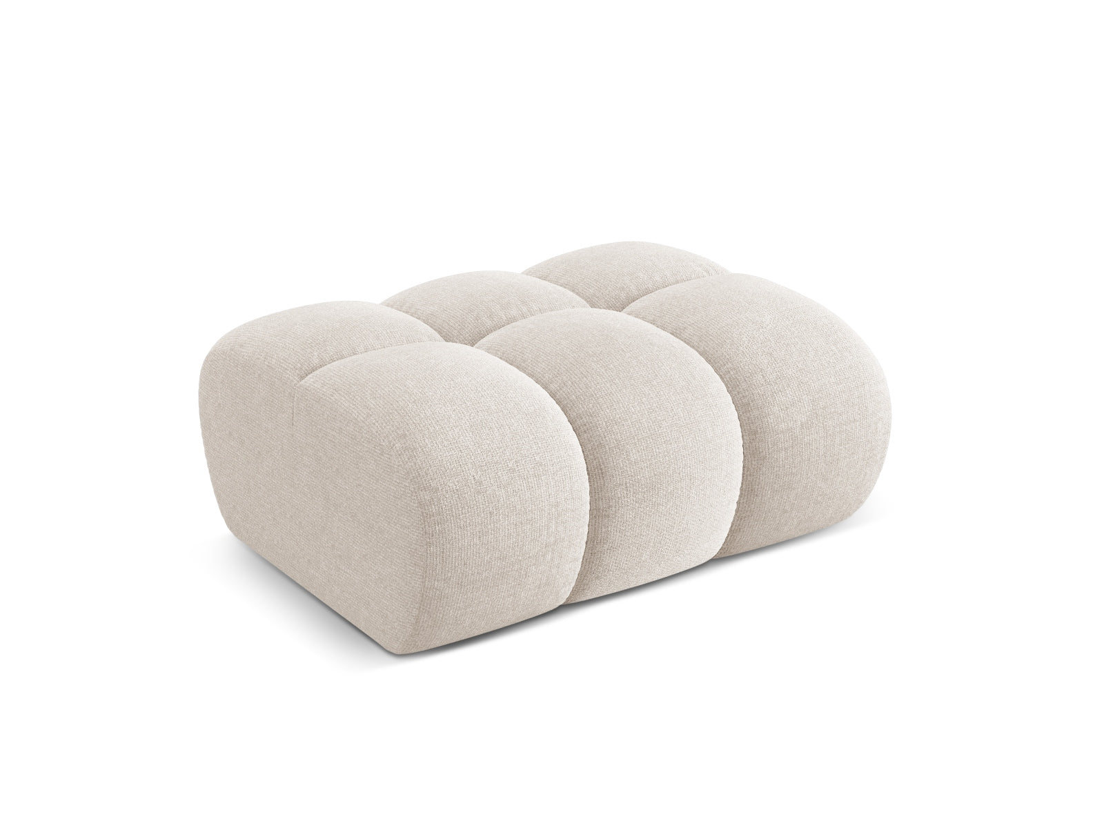 Eleganter 1-Sitzer Pouf Treno in sanftem Beige, ideal für stilvolle Wohnräume. Hochwertiges Design von Cosmopolitan Design.