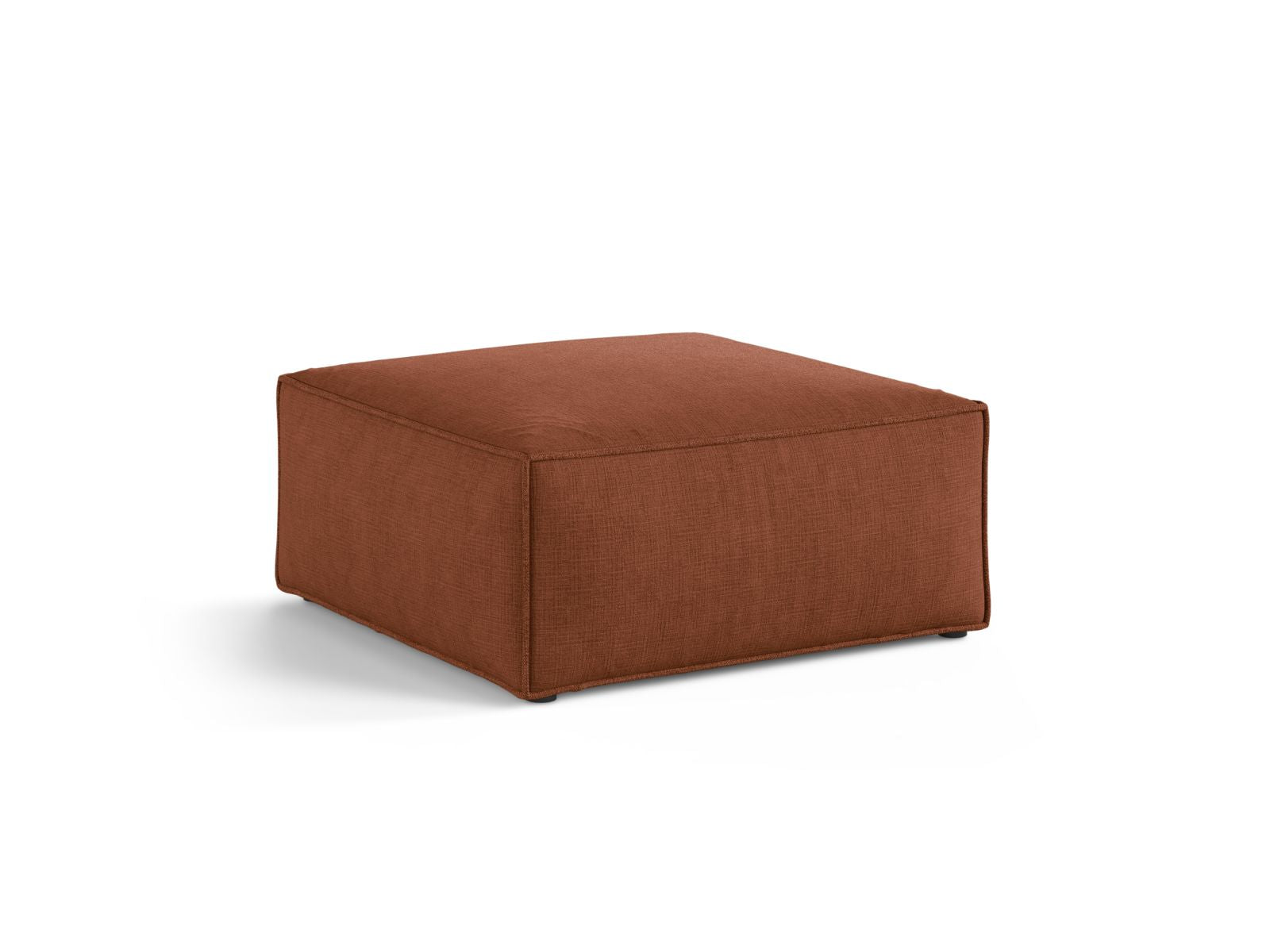 Stylischer 1-Sitzer Pouf Aveiro in warmem Brick-Liberty, ideal für moderne Wohnräume, erhältlich bei KAQTU Design AG.