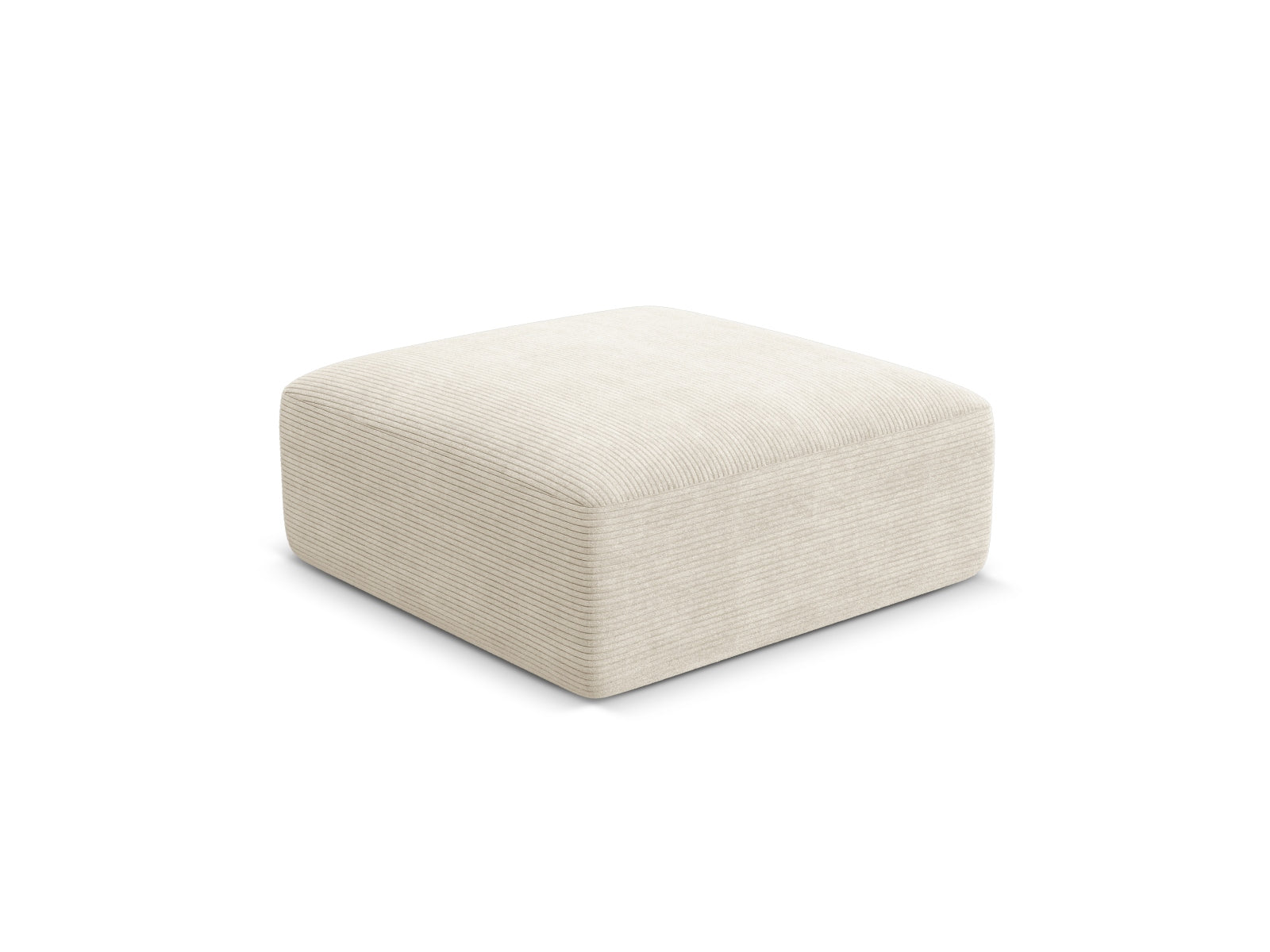 Eleganter 1-Sitzer Pouf Campi in Ivory-Lincoln D, ideal für stilvolle Wohnräume. Hochwertiges Design von Cosmopolitan Design.
