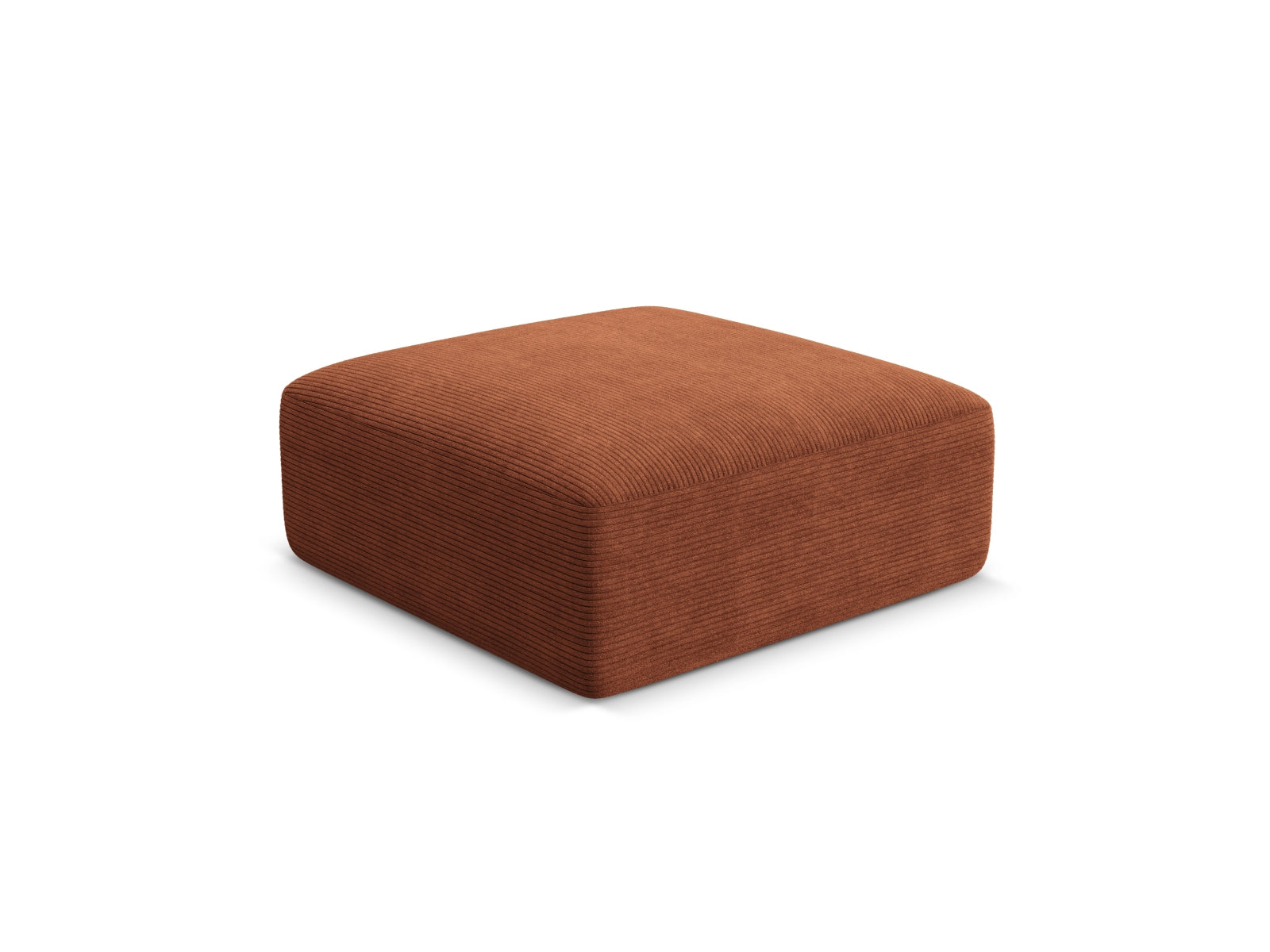 Eleganter 1-Sitzer Pouf Campi in warmem Terracotta-Ton, ideal für stilvolle Akzente in jedem Raum. Hochwertiges Design von Cosmopolitan.