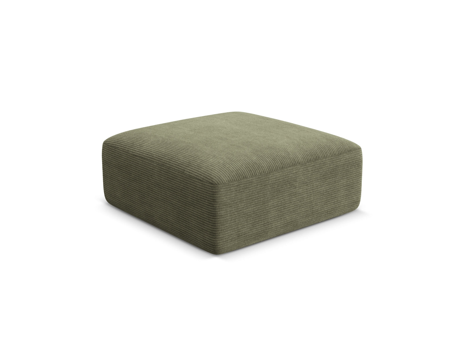 Eleganter 1-Sitzer Pouf Campi in einem stilvollen Moosgrün, ideal für moderne Wohnräume und gemütliche Sitzgelegenheiten.