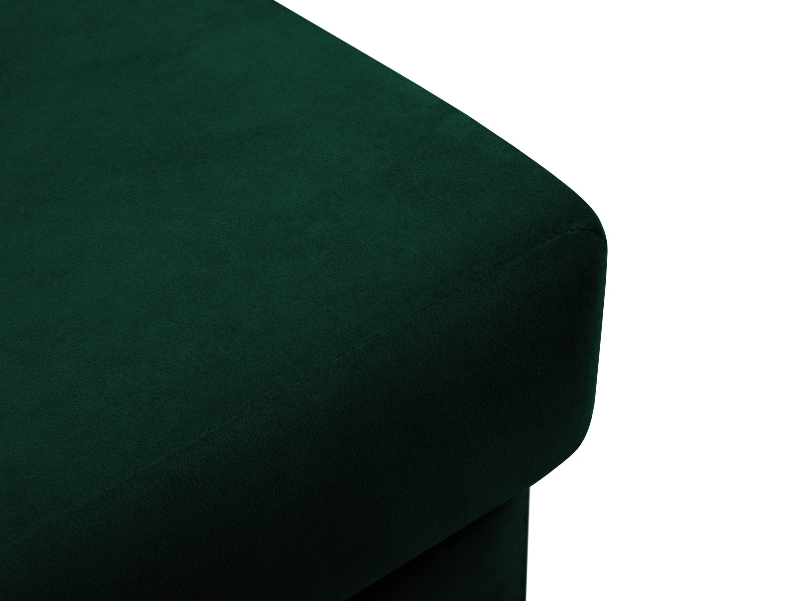 Eleganter Kyoto Pouf in sattem Flaschengrün, 70 cm Durchmesser, ideal für stilvolle Akzente in jedem modernen Zuhause von Cosmopolitan Design.