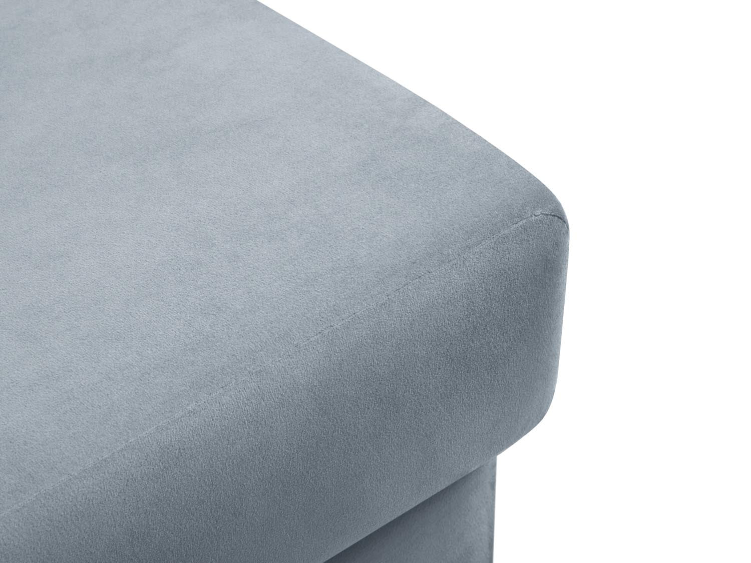Eleganter Kyoto Pouf in sanftem Hellblau, 70 cm Durchmesser, ideal für stilvolle Akzente und komfortable Sitzmöglichkeiten im Wohnbereich.