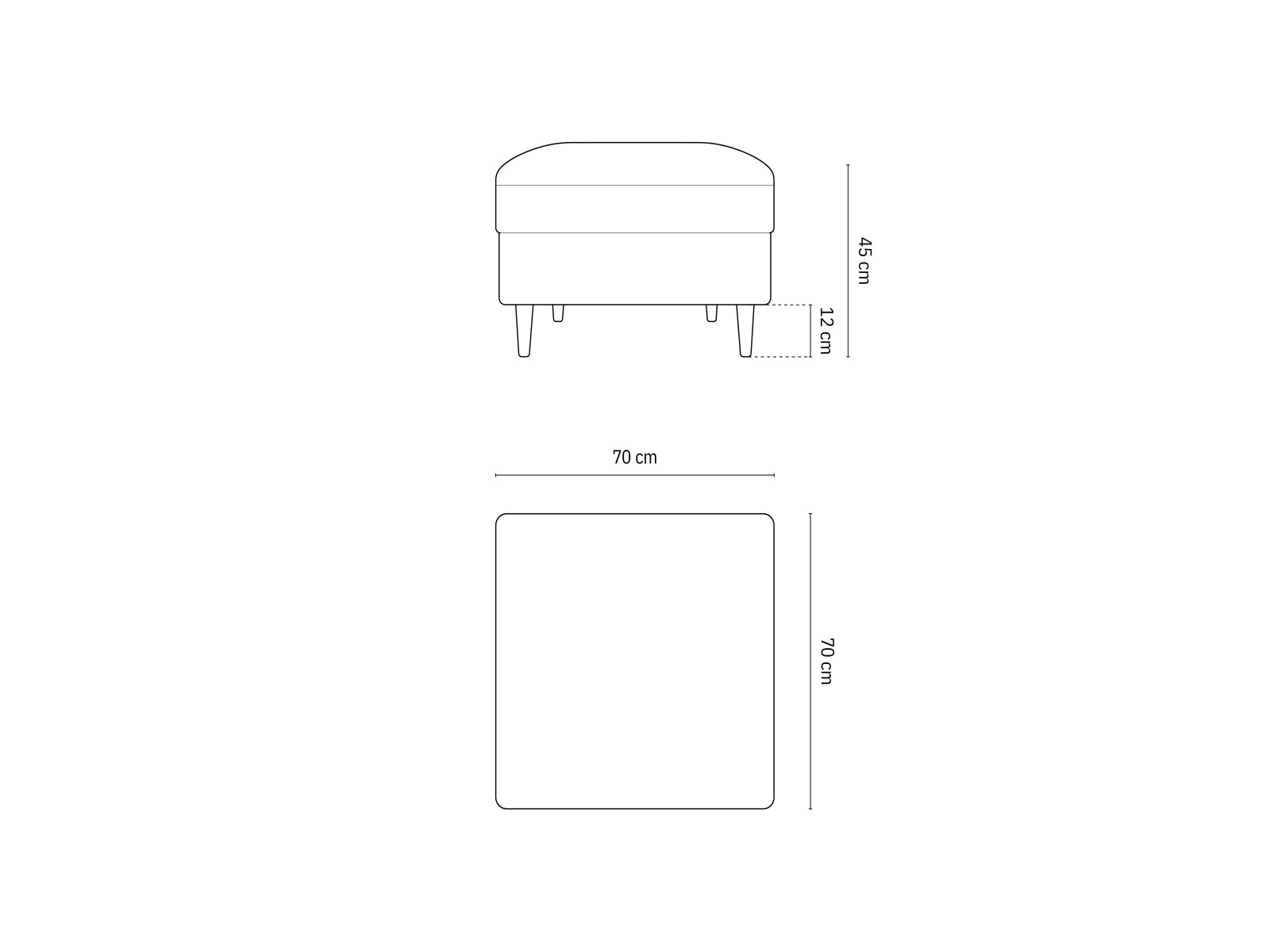 Stilvoller Kyoto Pouf in tiefem Flaschengrün, 70 cm Durchmesser, perfekt für gemütliche Sitzgelegenheiten und moderne Wohnraumgestaltung.