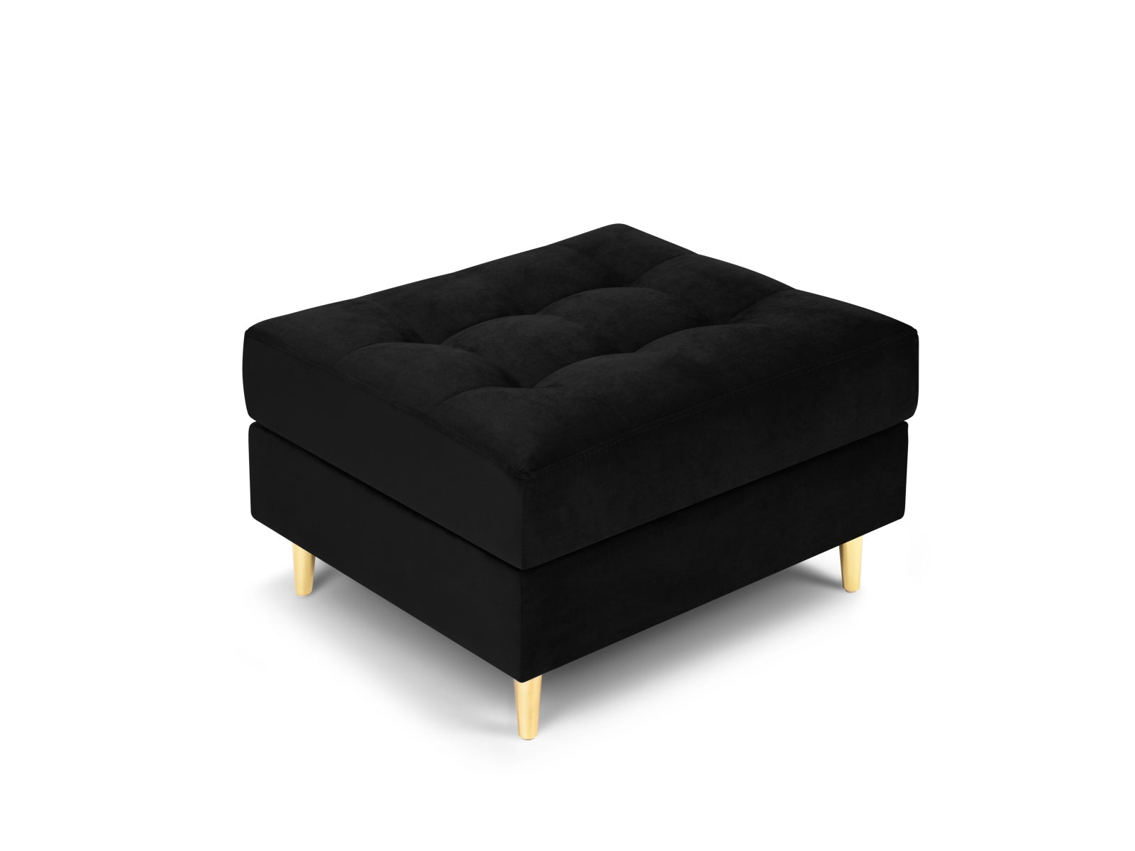 Eleganter 1-Sitzer Pouf Aspen in klassischem Schwarz, ideal für moderne Wohnräume. Hochwertige Materialien und stilvolles Design von Cosmopolitan Design.