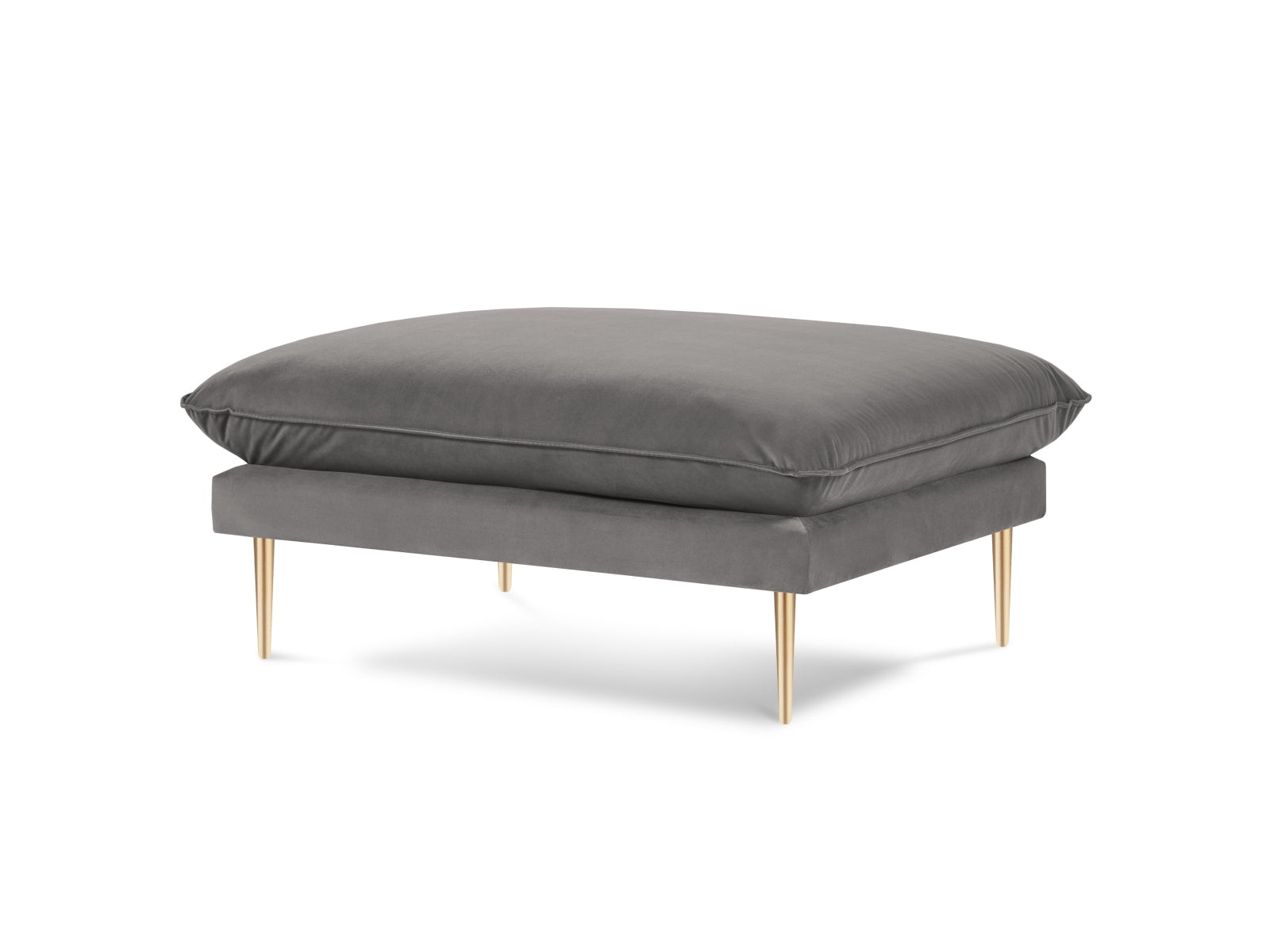 Vienna Velour Pouf 1 Sitz 80cm in Light Grey/Gold-Bluvel präsentiert im Onlineshop von KAQTU Design AG. Pouf ist von Cosmopolitan Design