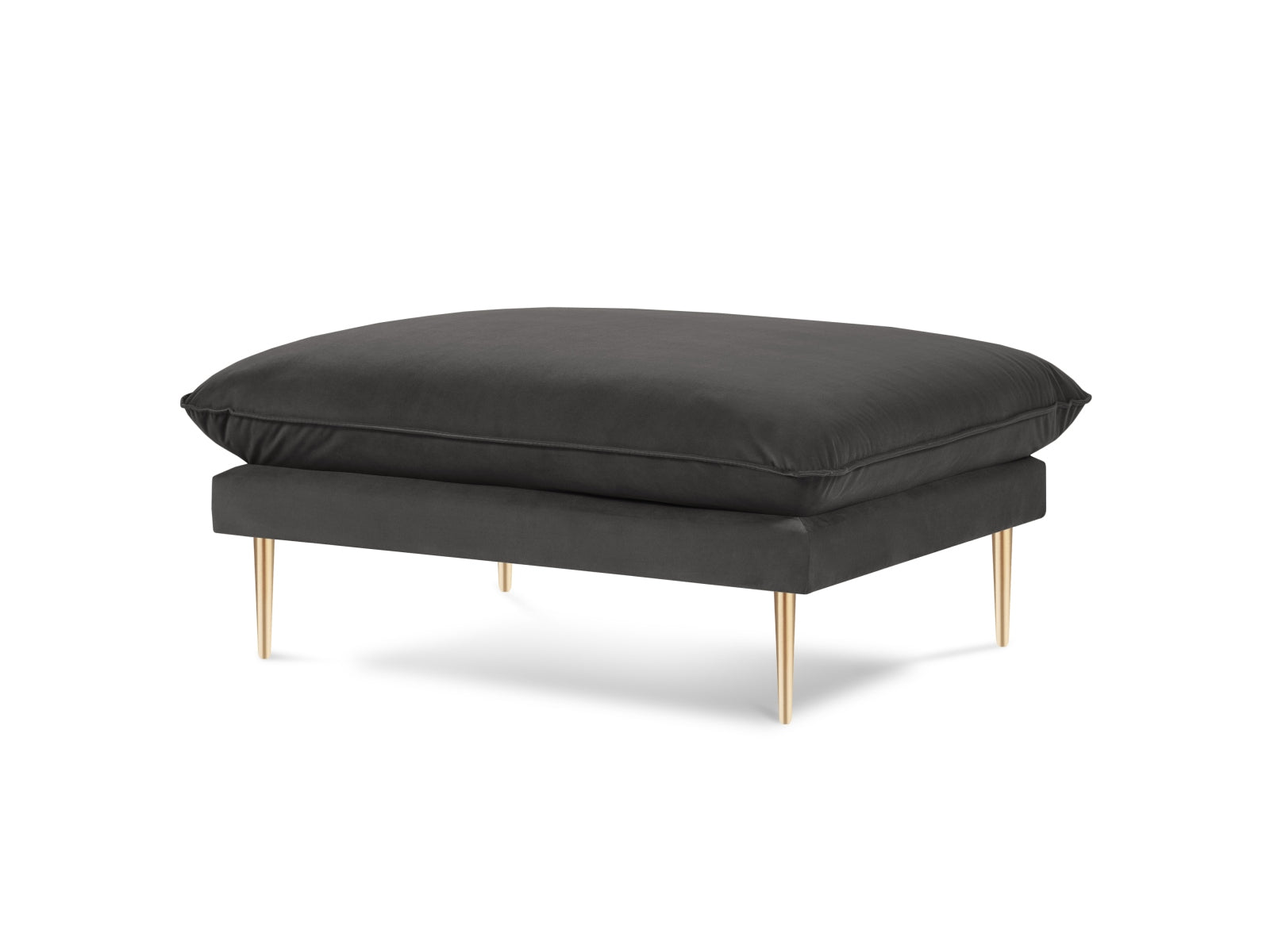 Vienna Velour Pouf 1 Sitz 80cm in Dark Grey/Gold-Bluvel präsentiert im Onlineshop von KAQTU Design AG. Pouf ist von Cosmopolitan Design