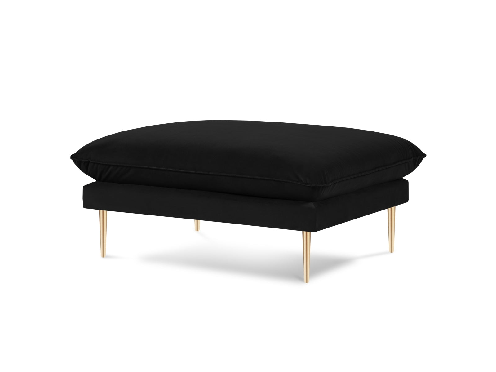 Vienna Velour Pouf 1 Sitz 80cm in Black/Gold-Bluvel präsentiert im Onlineshop von KAQTU Design AG. Pouf ist von Cosmopolitan Design