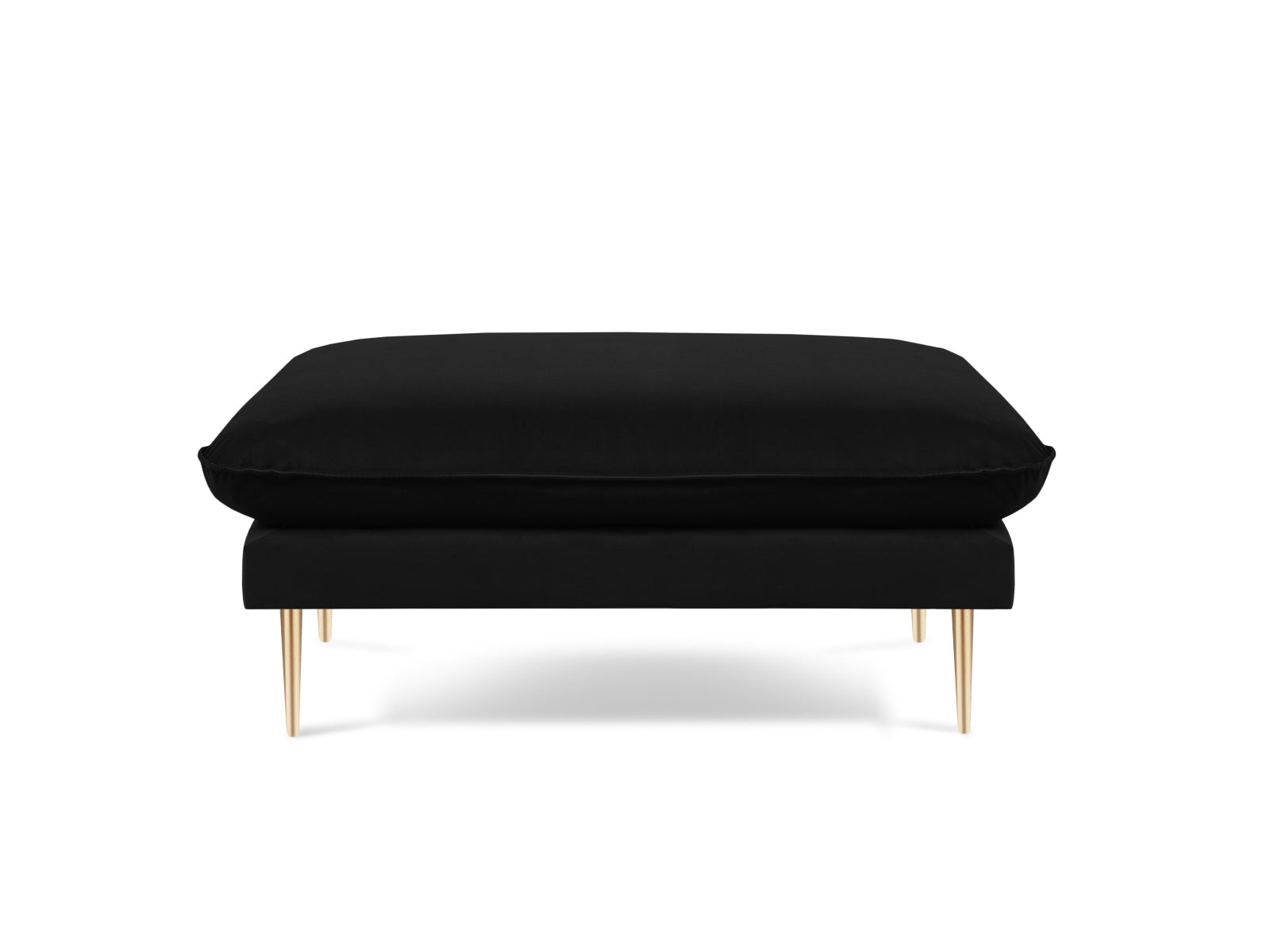 Vienna Velour Pouf 1 Sitz 80cm in Black/Gold-Bluvel präsentiert im Onlineshop von KAQTU Design AG. Pouf ist von Cosmopolitan Design