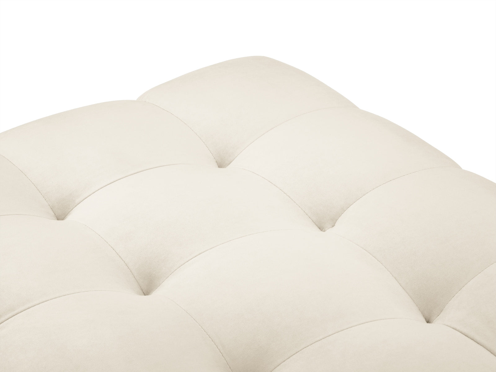 Eleganter 1-Sitzer Pouf Bali in sanften Erdtönen, ideal für entspannte Sitzgelegenheiten und geschmackvolle Wohnraumgestaltung.