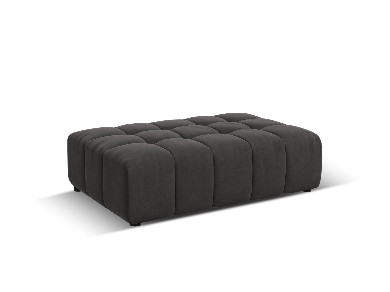 Eleganter Chicago Velour Pouf mit einem Durchmesser von 80 cm, ideal für stilvolle Wohnräume, präsentiert in einem modernen Grauton.