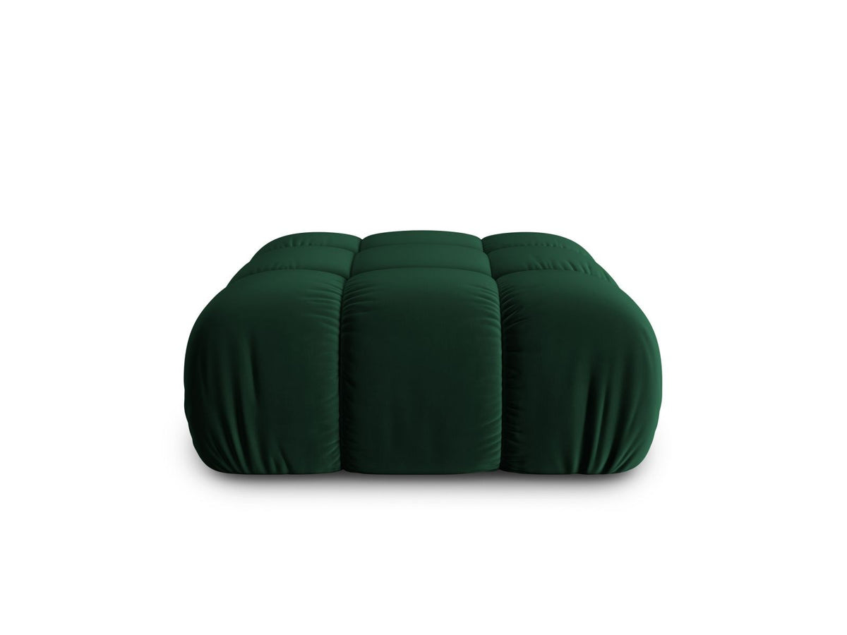 Rosafarbener Samt-Pouf Cortina von Cosmopolitan Design, quadratische Form, schwarze Kunststoffbeine, Sitzhöhe 43cm, Frontalansicht auf hellem Hintergrund