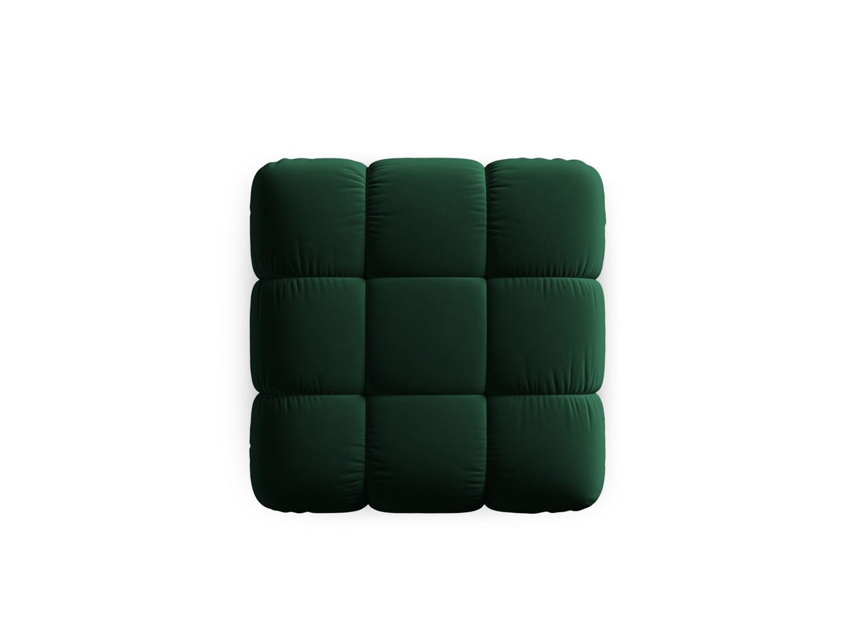 Rosafarbener Samt-Pouf Cortina von Cosmopolitan Design, quadratische Form, schwarze Kunststoffbeine, Sitzhöhe 43cm, Frontalansicht auf hellem Hintergrund