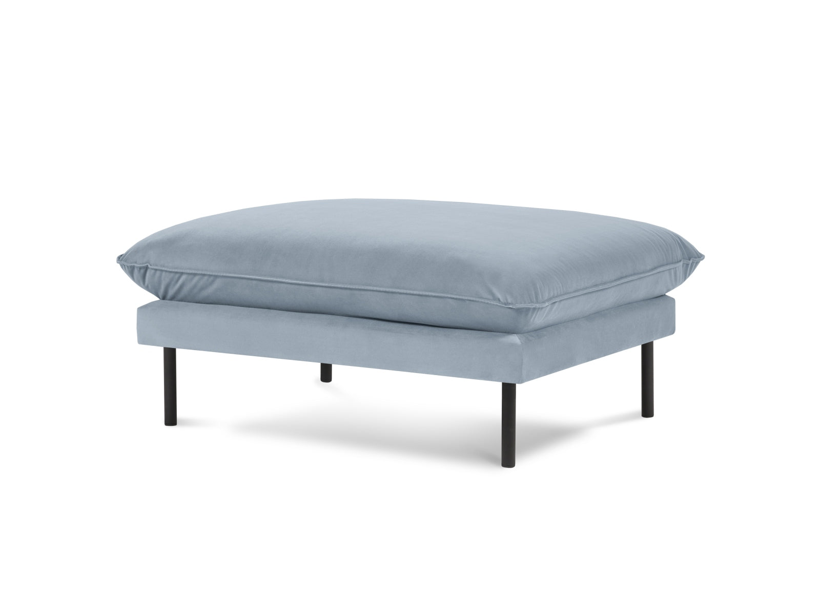 Vienna Velour Pouf 1 Sitz 80cm in Light Blue/Schwarz-Bluvel präsentiert im Onlineshop von KAQTU Design AG. Pouf ist von Cosmopolitan Design