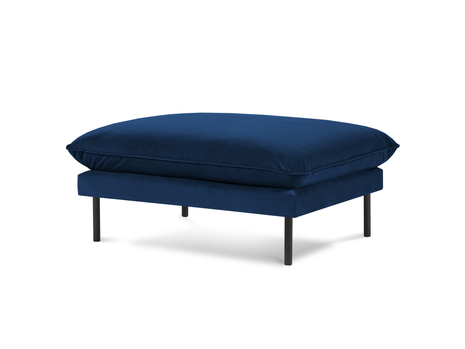 Vienna Velour Pouf 1 Sitz 80cm in Royal Blue/Schwarz-Bluvel präsentiert im Onlineshop von KAQTU Design AG. Pouf ist von Cosmopolitan Design