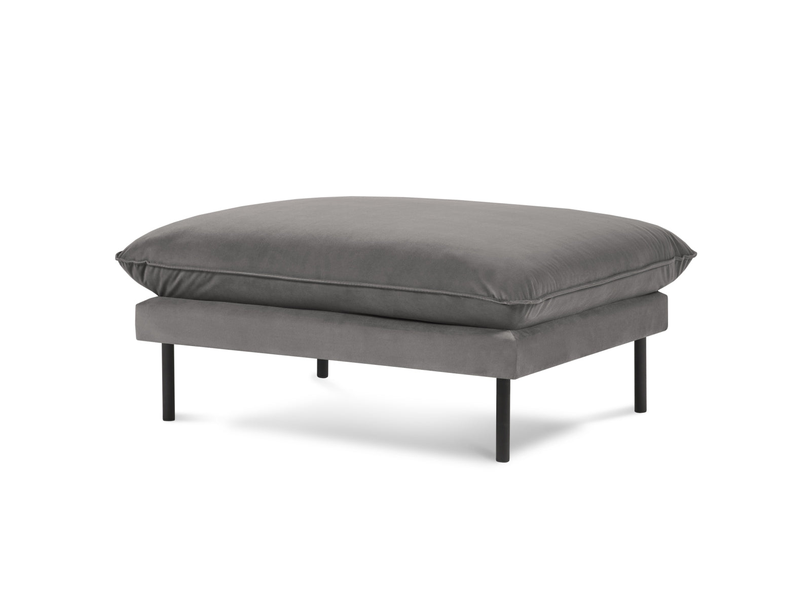 Vienna Velour Pouf 1 Sitz 80cm in Light Grey/Schwarz-Bluvel präsentiert im Onlineshop von KAQTU Design AG. Pouf ist von Cosmopolitan Design