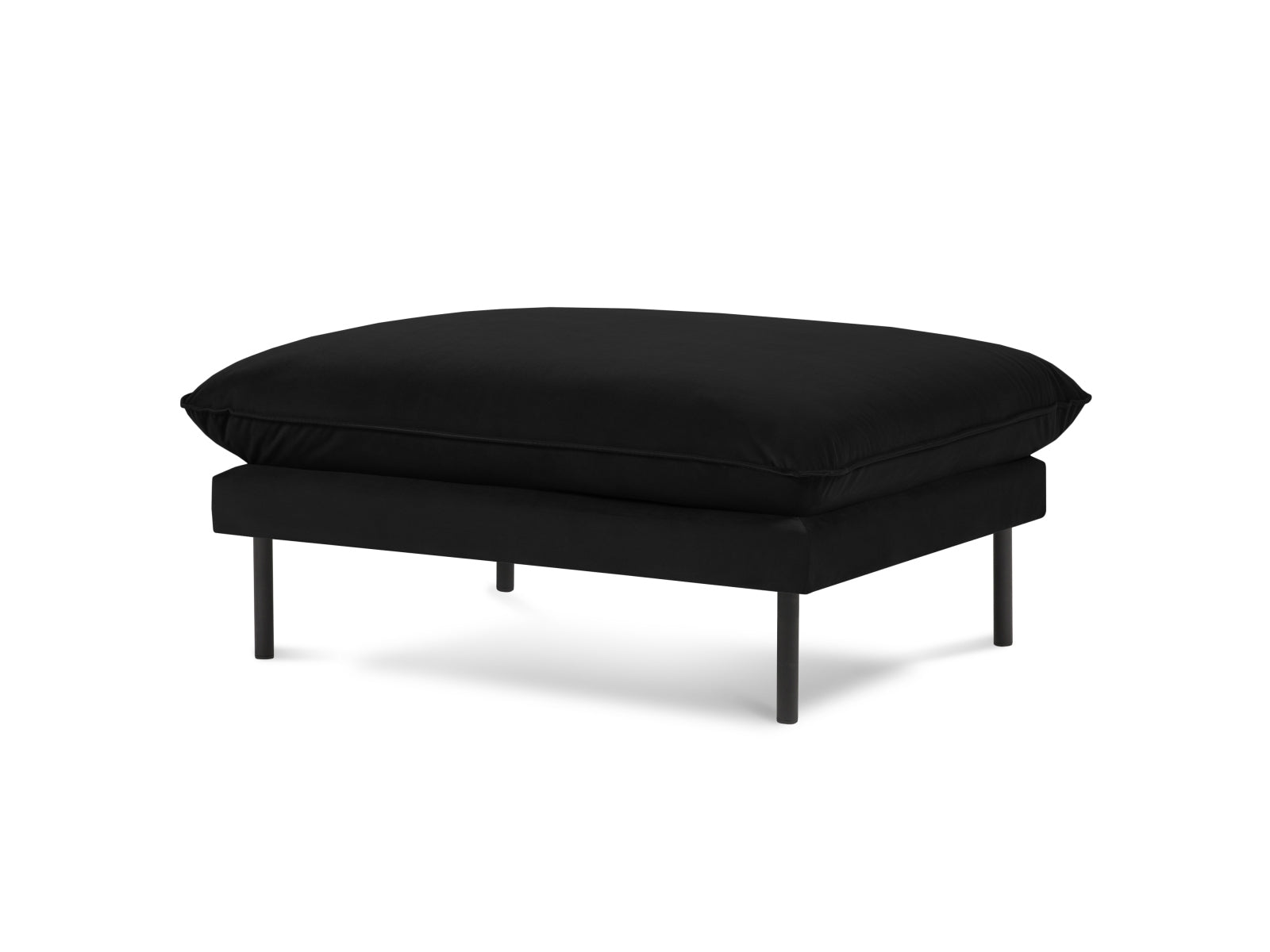 Vienna Velour Pouf 1 Sitz 80cm in Black/Schwarz-Bluvel präsentiert im Onlineshop von KAQTU Design AG. Pouf ist von Cosmopolitan Design