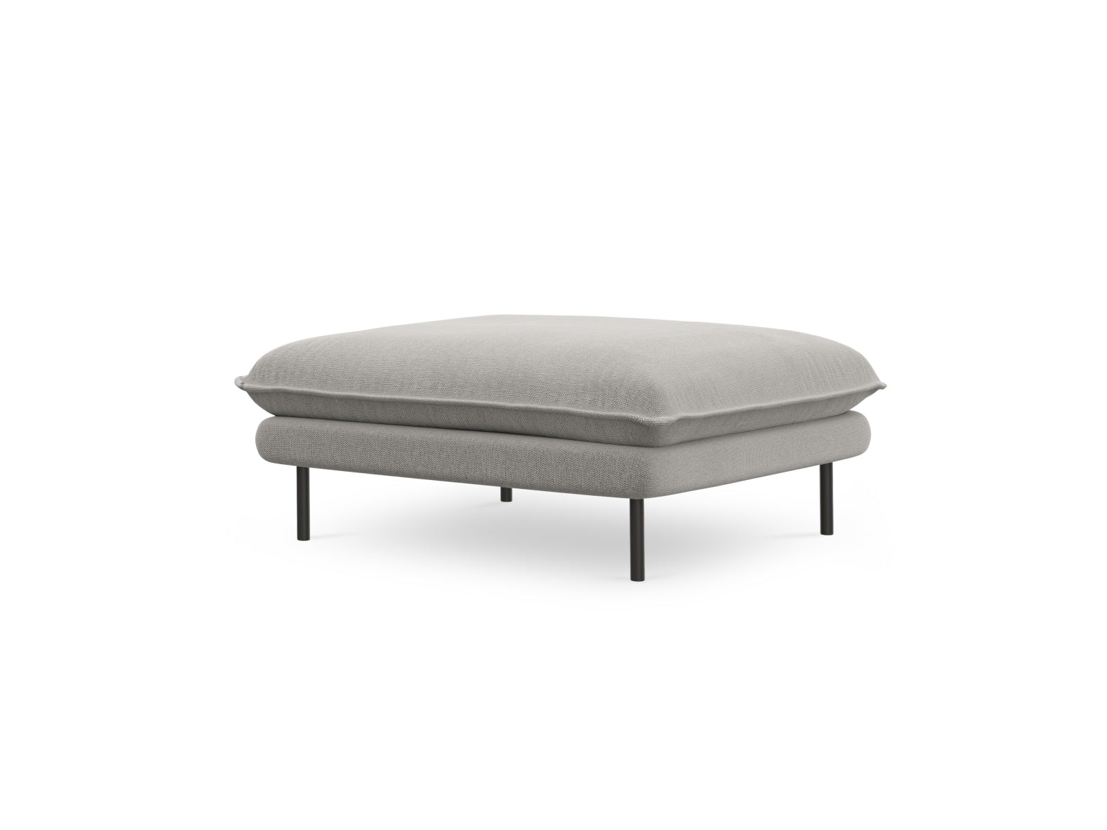 Vienna Pouf 1 Sitz 80cm in Light Grey/Schwarz-Asgard/ Positano präsentiert im Onlineshop von KAQTU Design AG. Pouf ist von Cosmopolitan Design