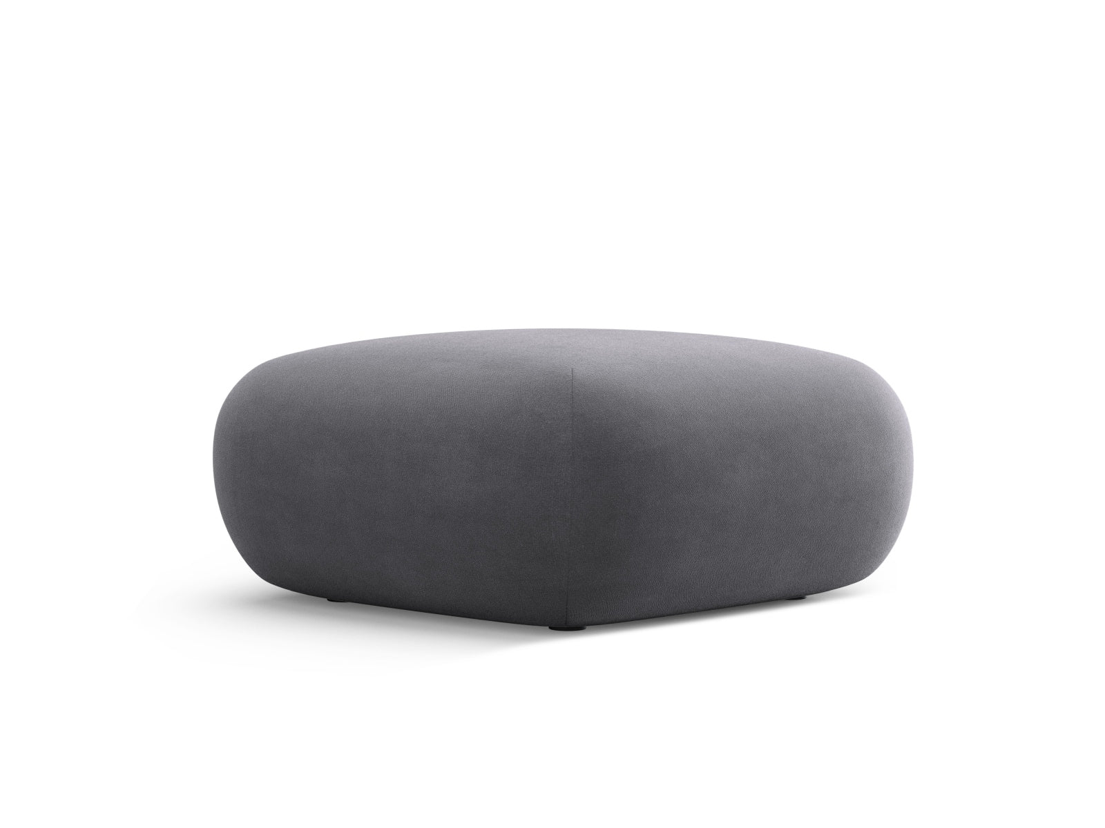 Eleganter Nolio Velour Pouf in Dunkelgrau, 75 cm, ideal für stilvolle Akzente in jedem Raum, erhältlich bei KAQTU Design AG.