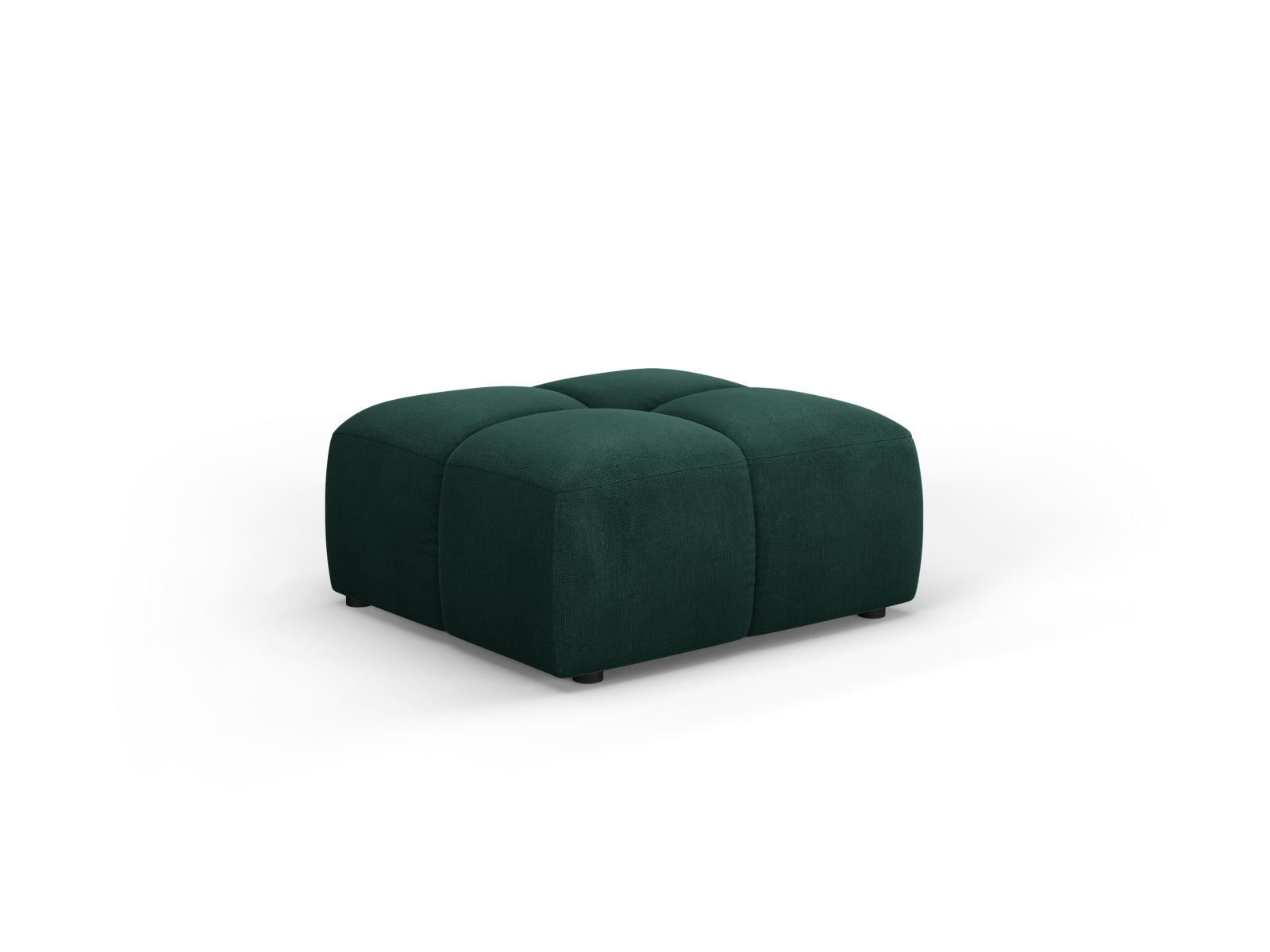 Eleganter 1-Sitzer Pouf Moritz in sattem Flaschengrün, ideal für stilvolle Wohnräume. Hochwertige Materialien von Cosmopolitan Design.