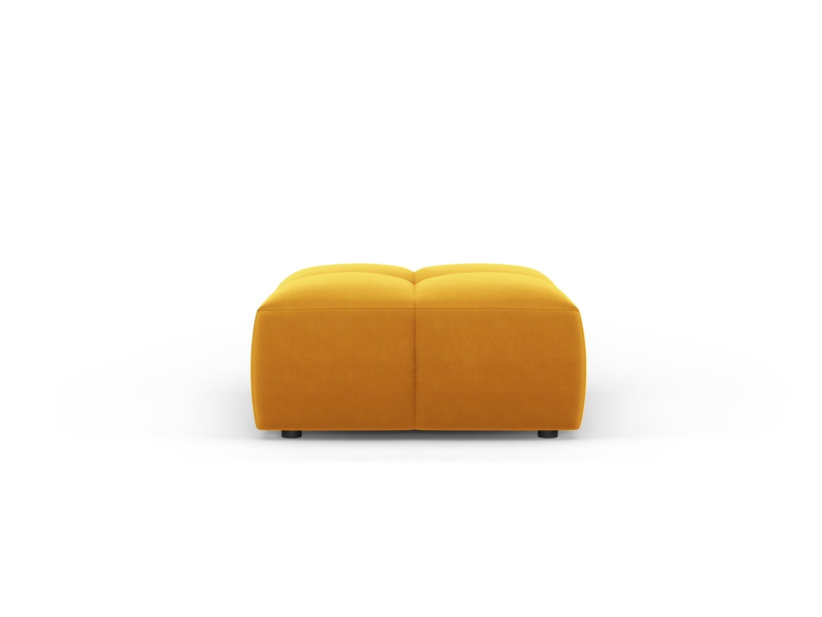 Moderner 1-Sitzer Pouf Moritz in strahlendem Gelb, perfekt für kreative Raumgestaltungen und als komfortable Sitzgelegenheit.