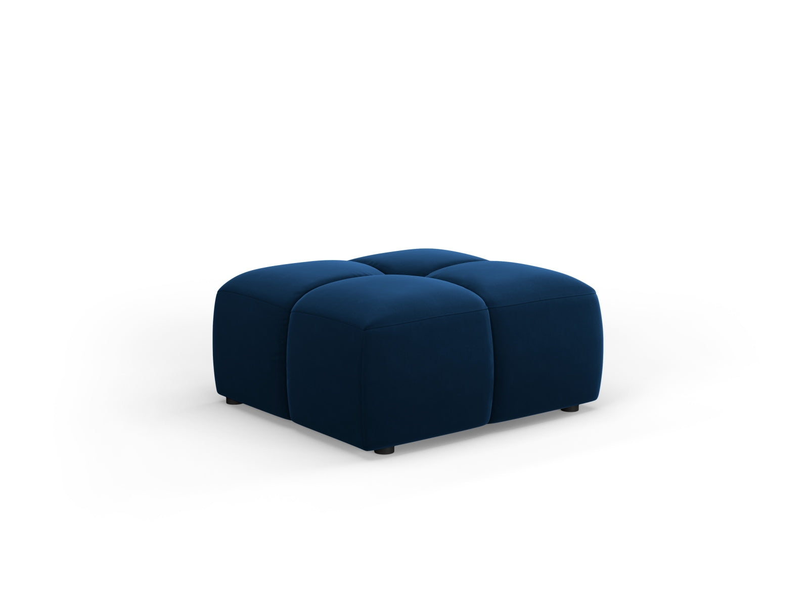 Stylischer 1-Sitzer Pouf Moritz in Royal Blue-Bluvel, perfekt für moderne Wohnräume und gemütliche Sitzgelegenheiten.