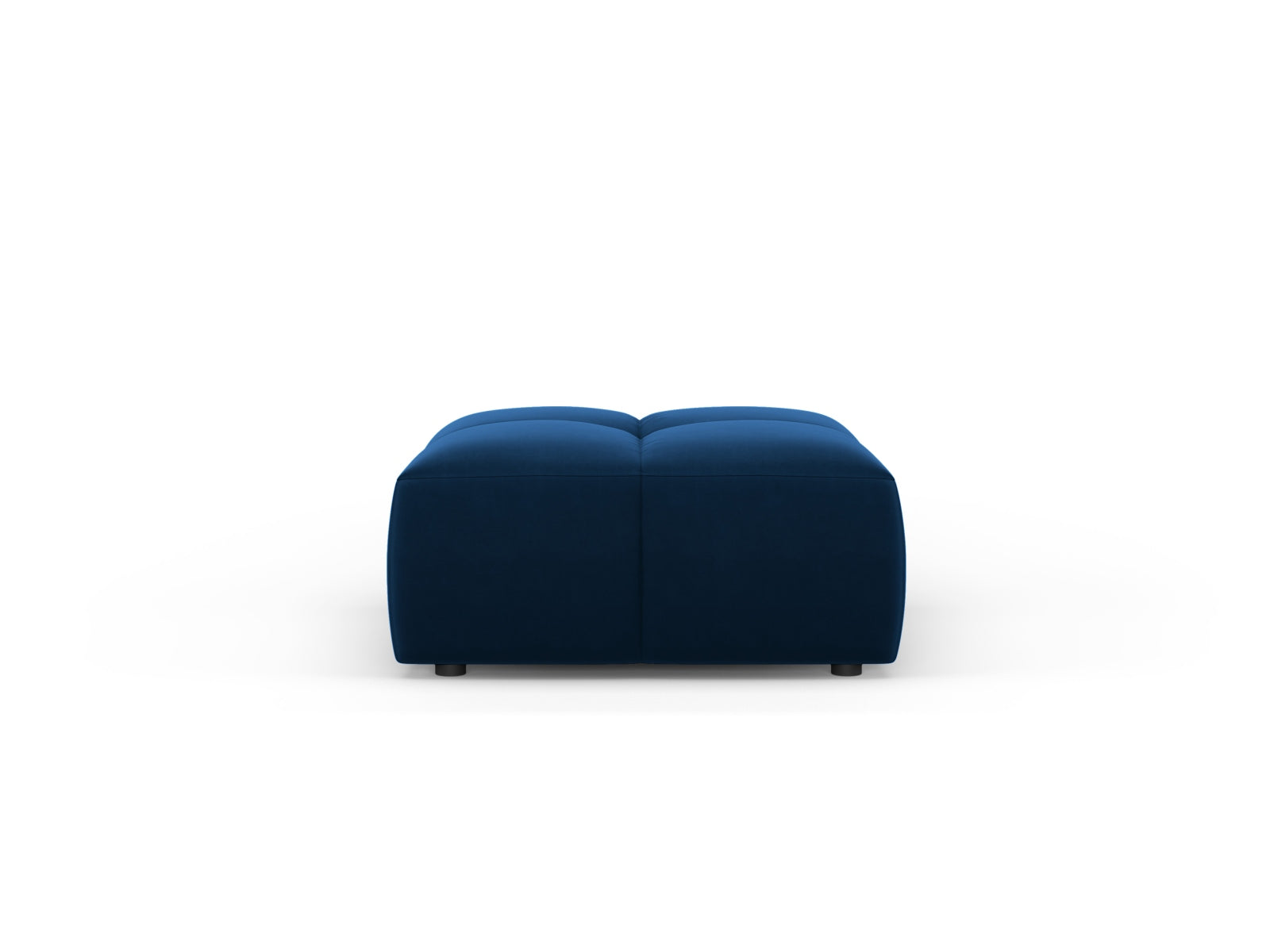Eleganter 1-Sitzer Pouf Moritz in Royal Blue-Bluvel, ideal für stilvolle Akzente und entspannte Momente in jedem Raum.