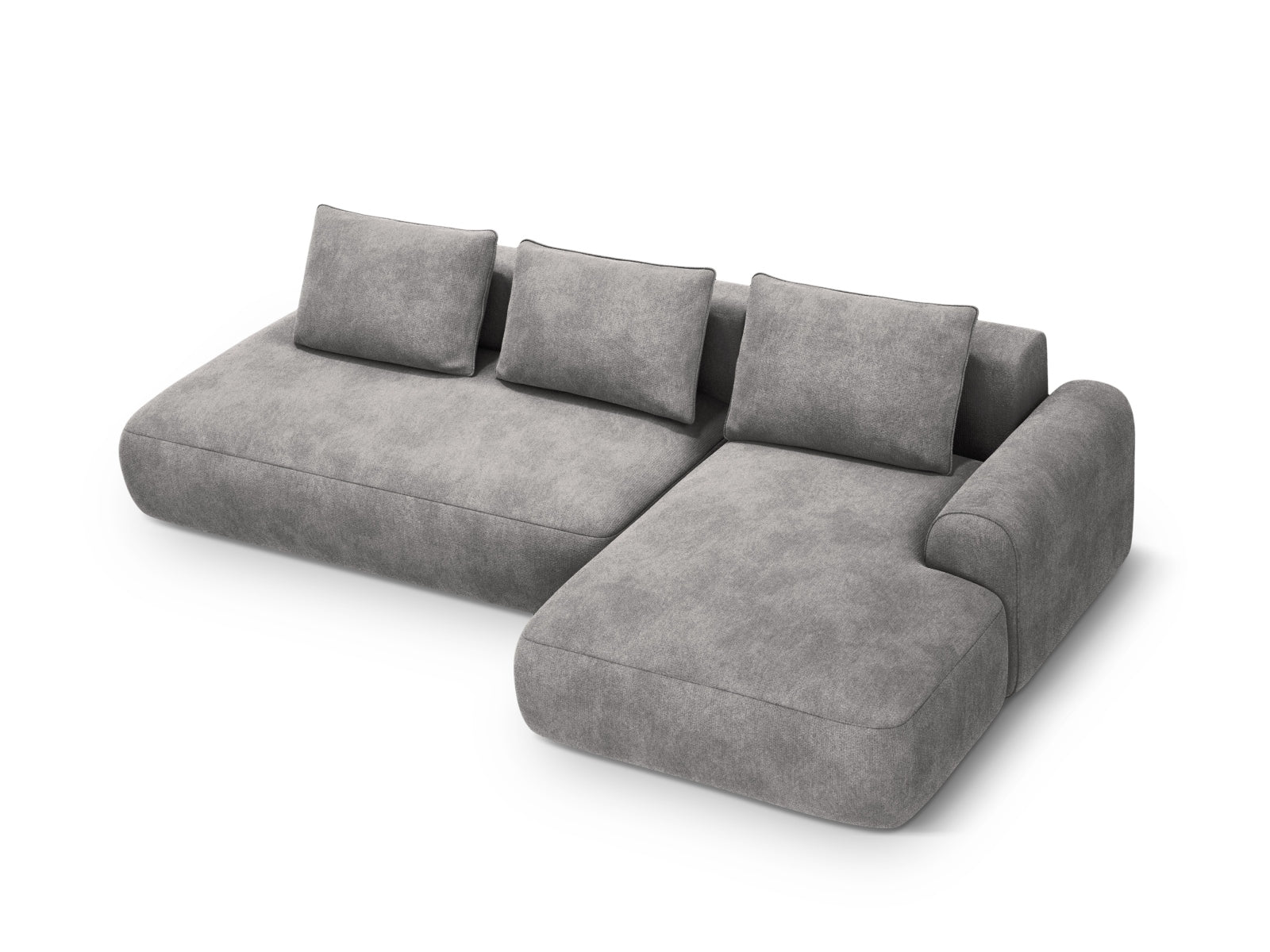 5-Sitzer Ecksofa rechts mit Schlaffunktion und Stauraum Calma in Grey-Vogue präsentiert im Onlineshop von KAQTU Design AG. Bettsofa rechts ist von Cosmopolitan Design