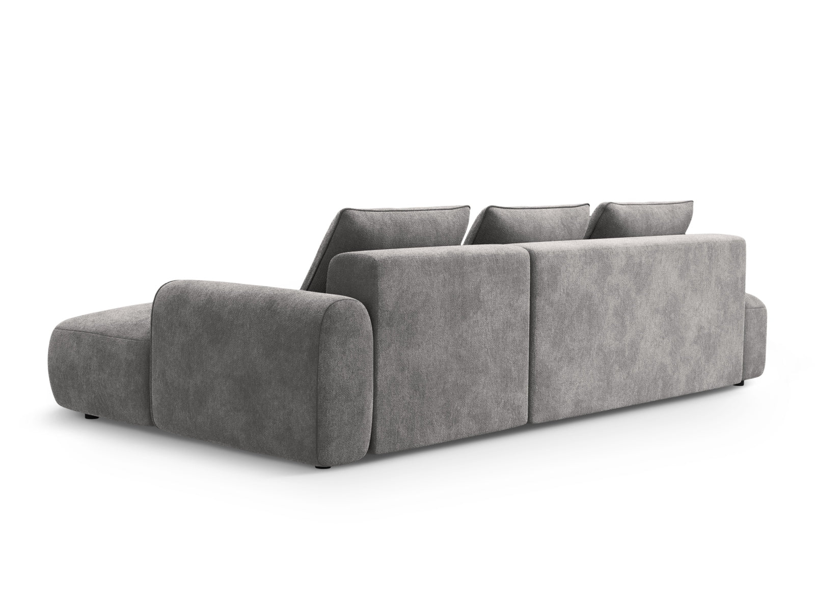 Stylisches 5-Sitzer Ecksofa Calma in zeitlosem Grau, ideal für Wohnräume, mit komfortabler Schlaffunktion und cleverem Stauraum.