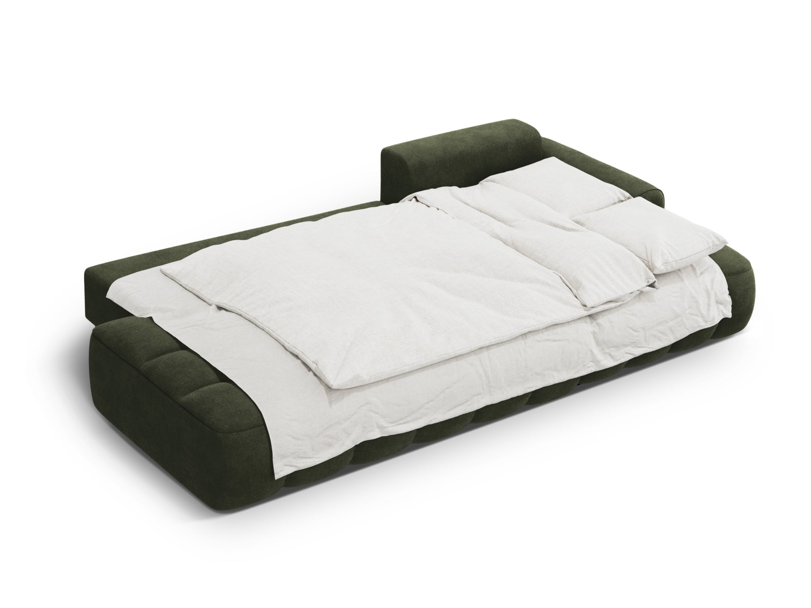 Erleben Sie das Linz Velour Ecksofa rechts – ein stilvolles 3-Sitzer Sofa mit praktischer Schlaffunktion und Stauraum für Ihr Zuhause.