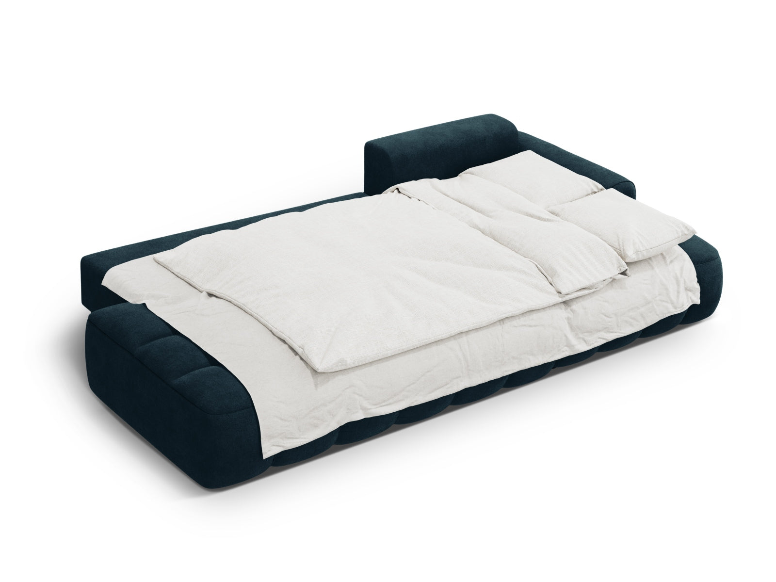 Erleben Sie das Linz Velour Ecksofa rechts – ein stilvolles 3-Sitzer Sofa mit praktischer Schlaffunktion und Stauraum für Ihr Zuhause.