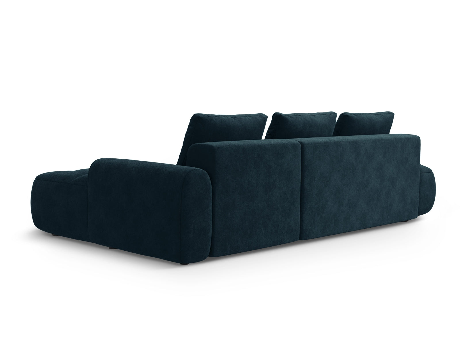Entdecken Sie das Linz Velour Ecksofa rechts – ein elegantes 3-Sitzer Sofa mit Schlaffunktion und Stauraum, ideal für jeden Wohnraum.