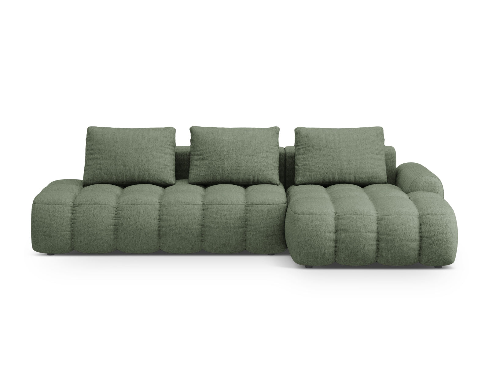 Linz Ecksofa rechts mit Schlaffunktion und Stauraumbox 3 Sitzer 142cm in Dark Olive Green präsentiert im Onlineshop von KAQTU Design AG. Ecksofa rechts ist von Cosmopolitan Design