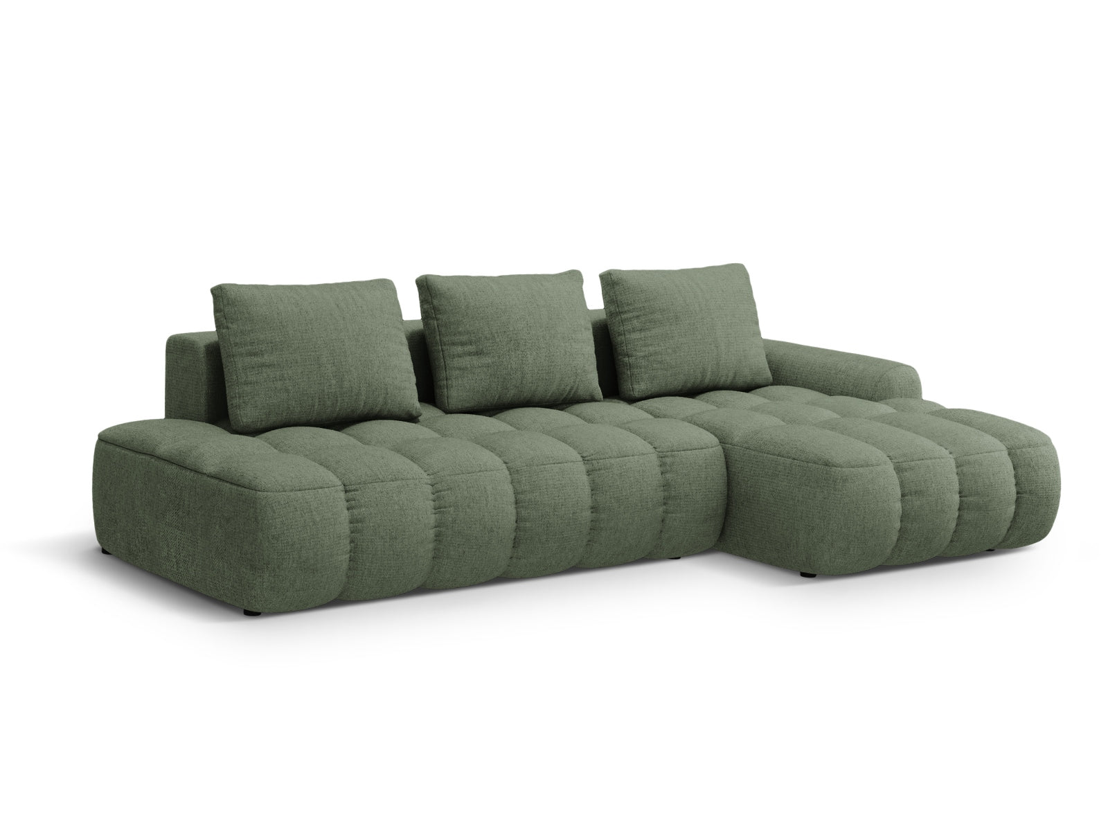 Erleben Sie das Linz Ecksofa rechts von Cosmopolitan Design – ein elegantes 3-Sitzer Sofa mit praktischer Schlaffunktion und Stauraum für Ihr Zuhause.