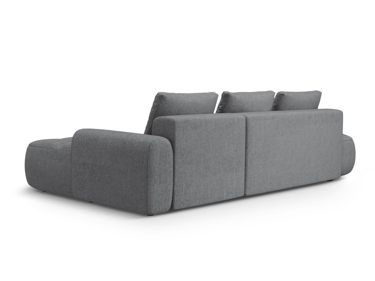 Linz Ecksofa Open end rechts mit Schlaffunktion und Stauraumbox 3 Sitzer 142cm in Grey-Sorella präsentiert im Onlineshop von KAQTU Design AG. Bettsofa rechts ist von Cosmopolitan Design