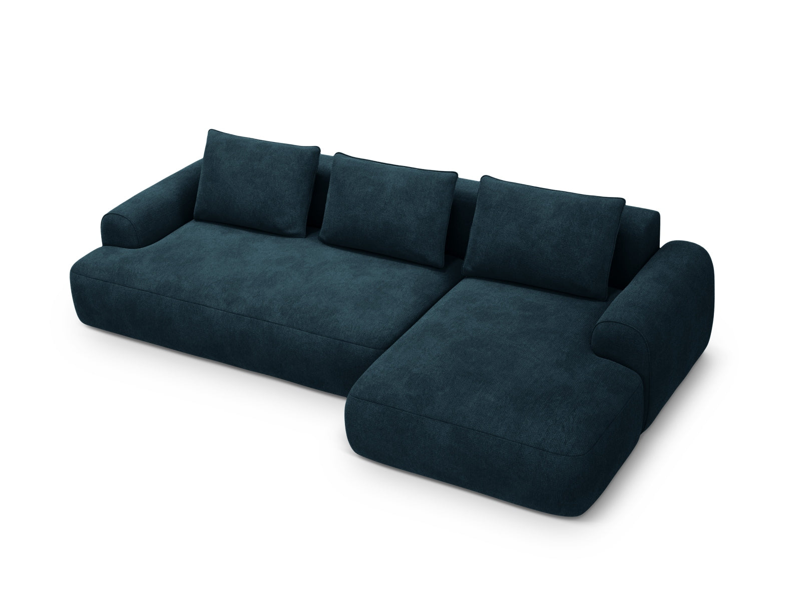 3-Sitzer Ecksofa Calma rechts mit Schlaffunktion und Stauraum in Deep Petrol-Vogue präsentiert im Onlineshop von KAQTU Design AG. Bettsofa rechts ist von Cosmopolitan Design