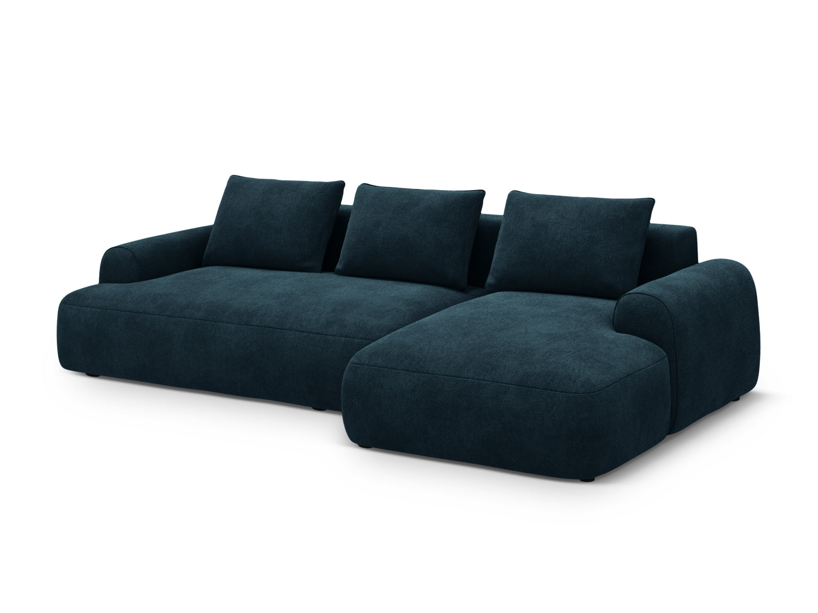 Elegantes 3-Sitzer Ecksofa Calma in Deep Petrol-Vogue, ideal für Wohnräume, mit praktischer Schlaffunktion und Stauraum.